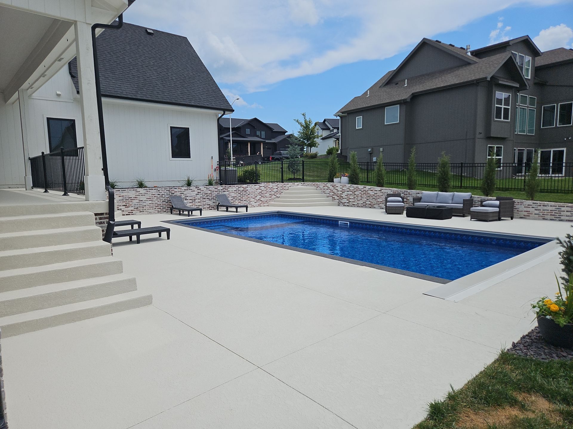KCMO--Sundek Classic Texture Resurfacing--Bone White by Big Red Decorative Concrete, LLC