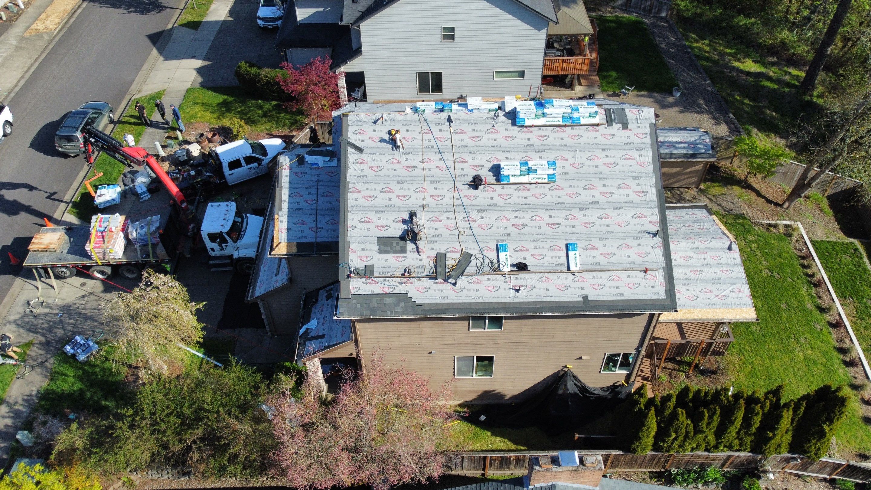 Residential Roofing Installation using Malarkey Vista AR Shingles (Color: Storm Grey) by Orezona Building & Roofing Company, Inc.