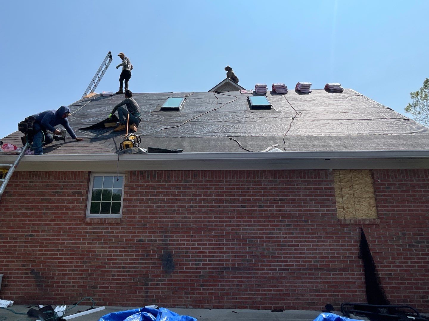 Tornado damage in Whiteland. Roof replacement, James Hardie siding, exterior paint, gutters, windows, doors by 317 Roofing & Restorations