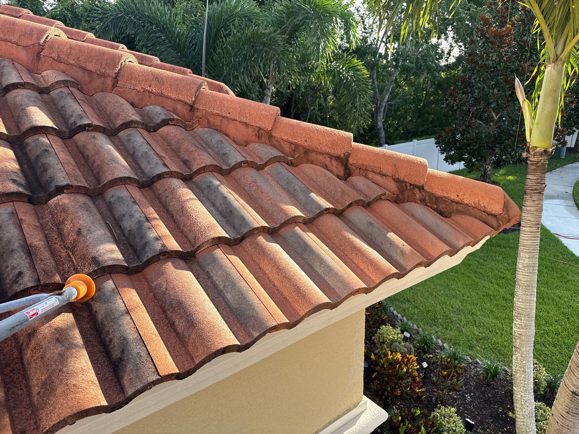 Soft Wash Tile Roof Cleaning in Sonoma Community, Sarasota, FL by Sunshine AquaWash