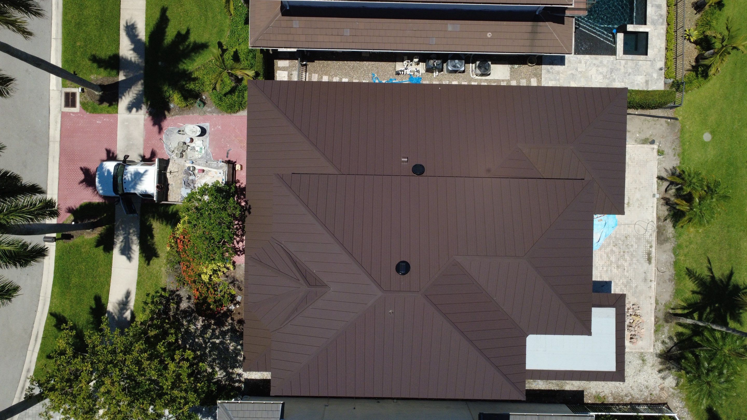 Residential Roofing Installation using 1" Nail strip metal roof by BLUES BROTHERS ROOFING