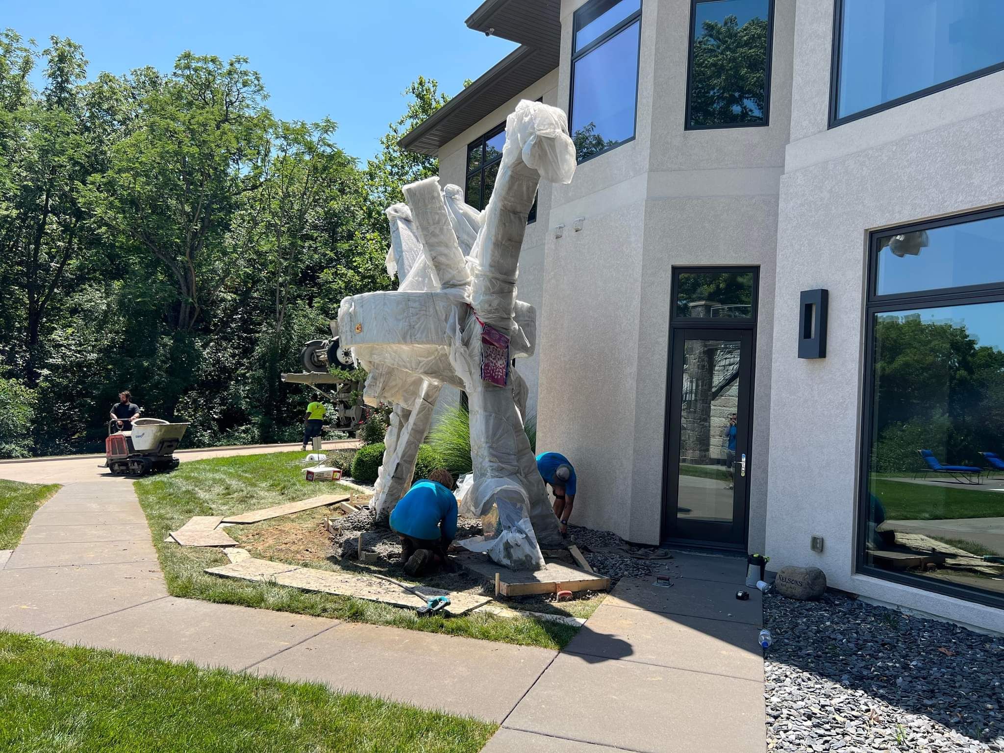 Fence / Retaining Wall using Block then parge by ACE Waterproofing & Basement Solutions
