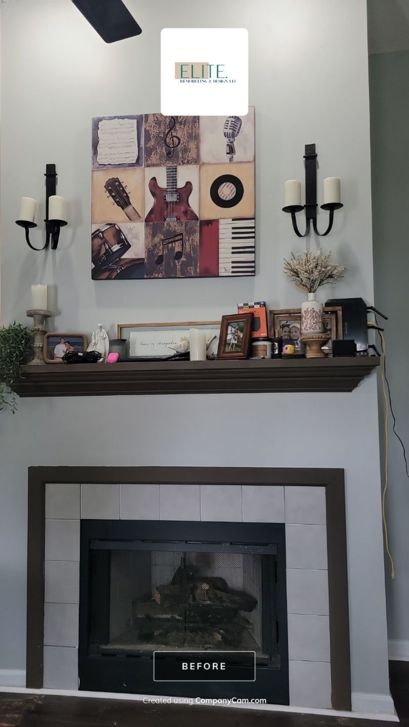 Holly Springs Fireplace Transformation — Full-Height Stone Feature Wall
 by Elite Remodeling and Design LLC