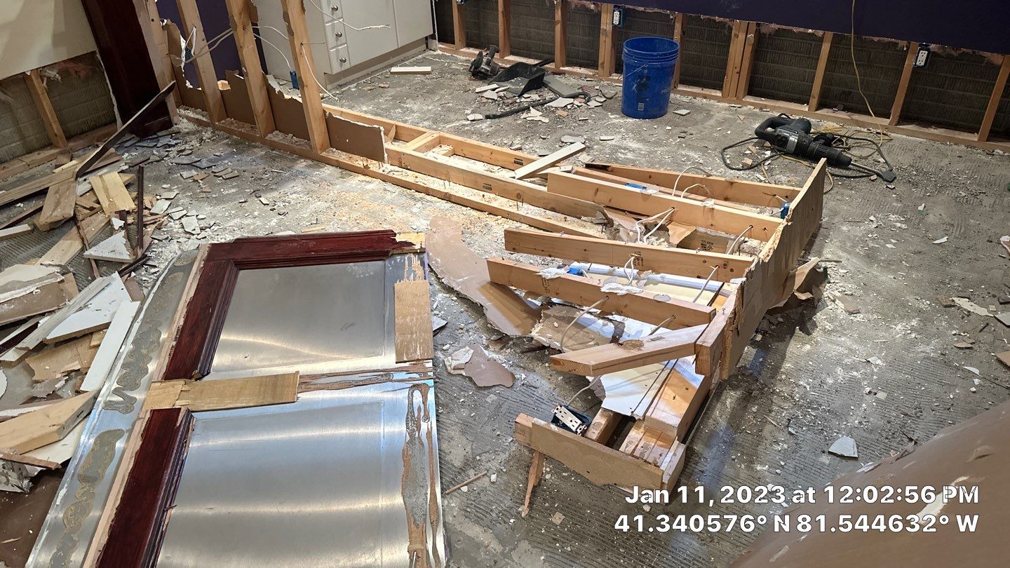 Pipe Burst Emergency Mitigation Demo and Dry Down by Absolute Roofing and Construction