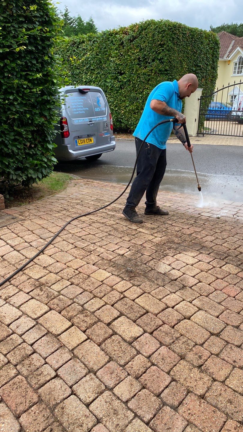 Driveway Clean using honda 21 ltr/min by Ges Exterior Cleaning ltd