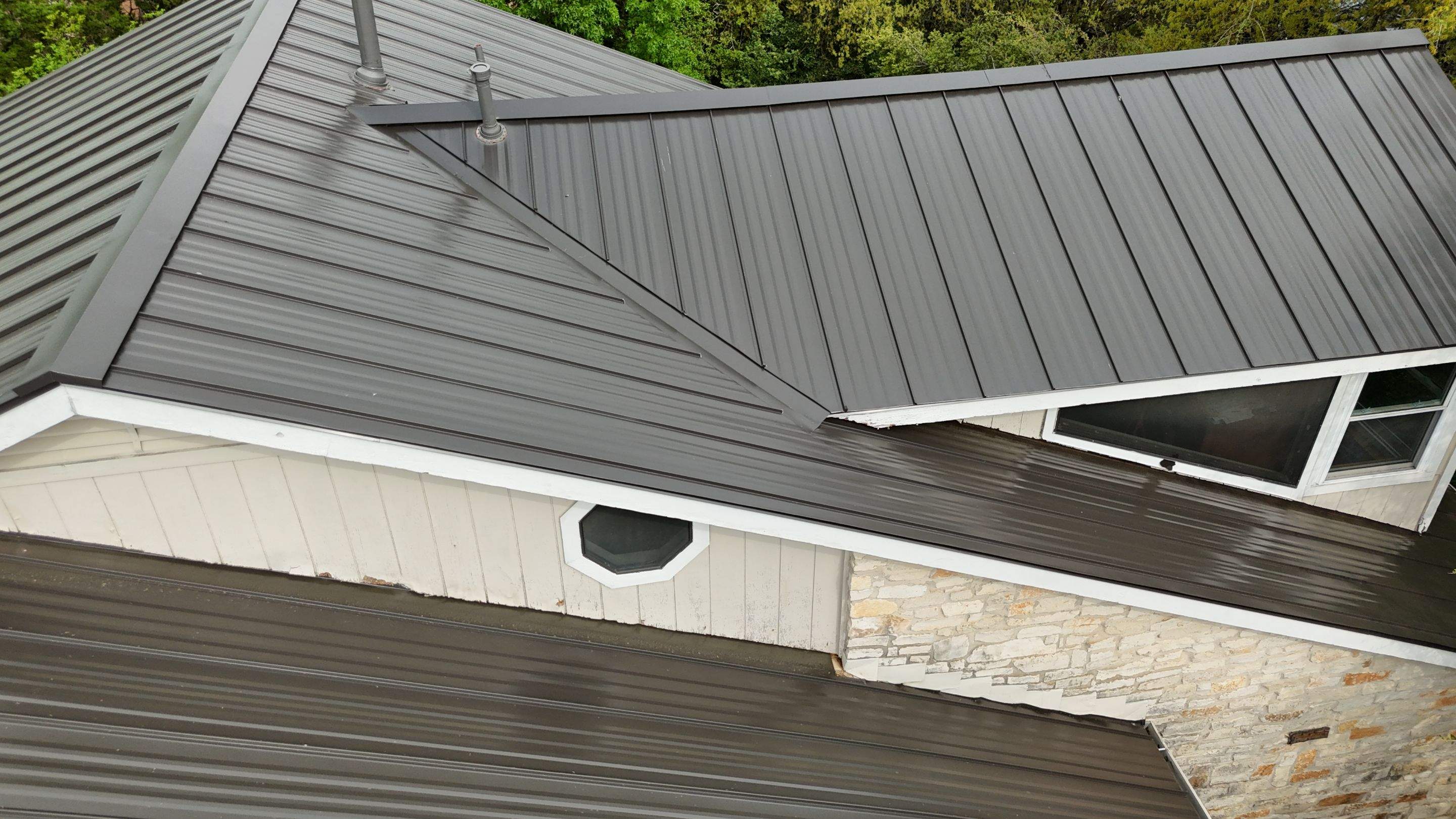 Dark Bronze - L&A Standing Seam with Striations by RoofsOnly.com