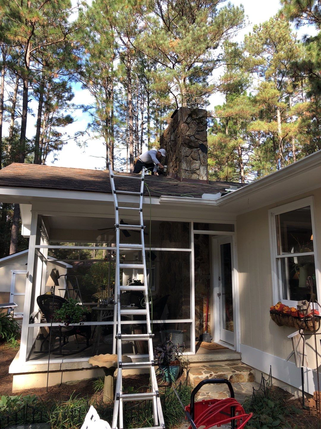 Chimney Flashing using Roof Repair by American Roofing NC