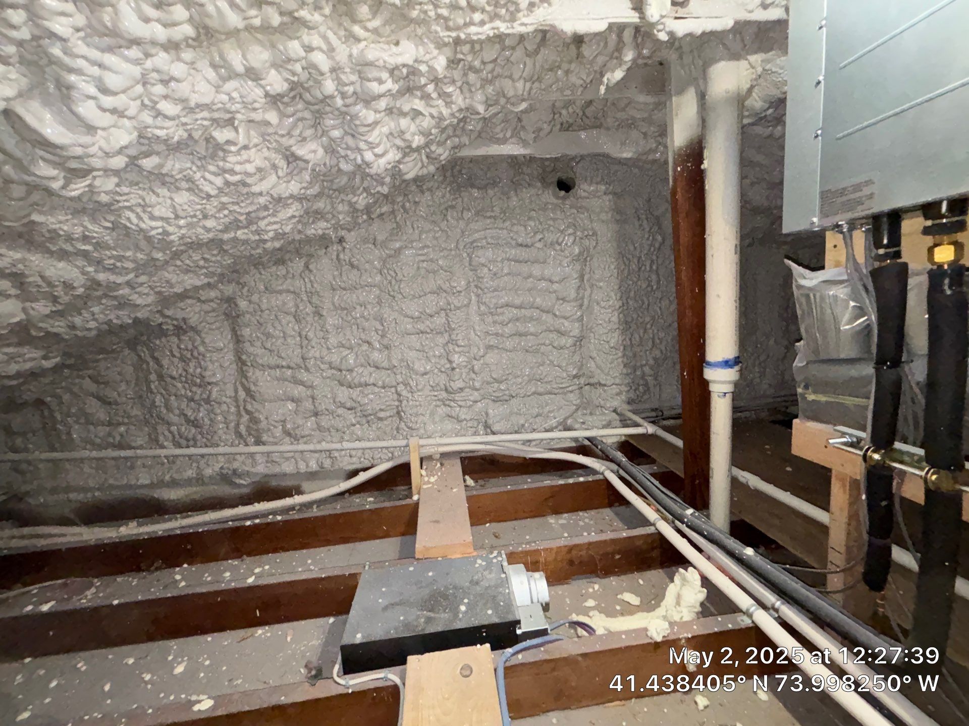 Attic Insulation using open cell spray foam by NYS Foam & Energy