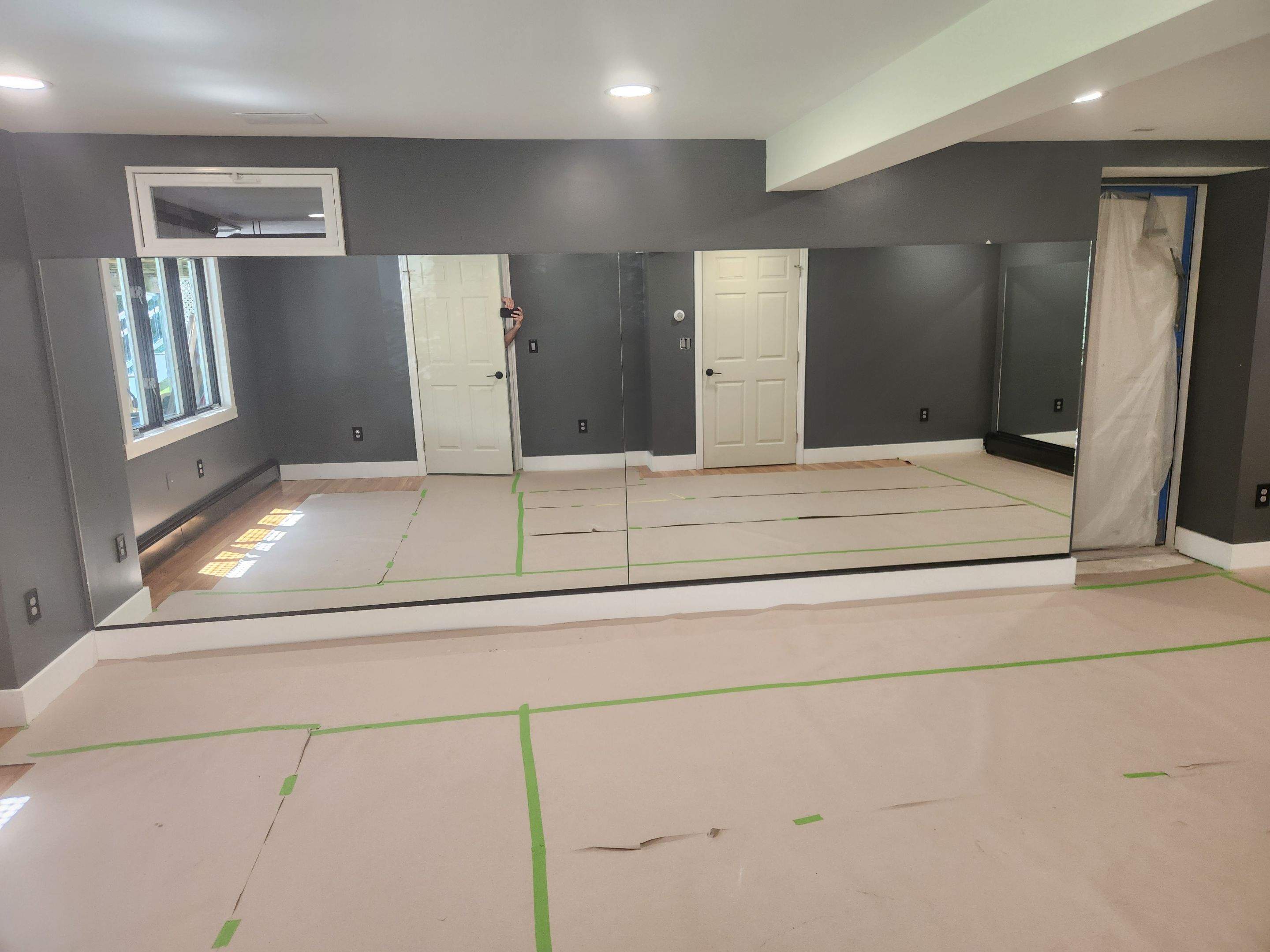 Residential Basement Dance Studio - Mirrored Walls by Cheshire Glass Company