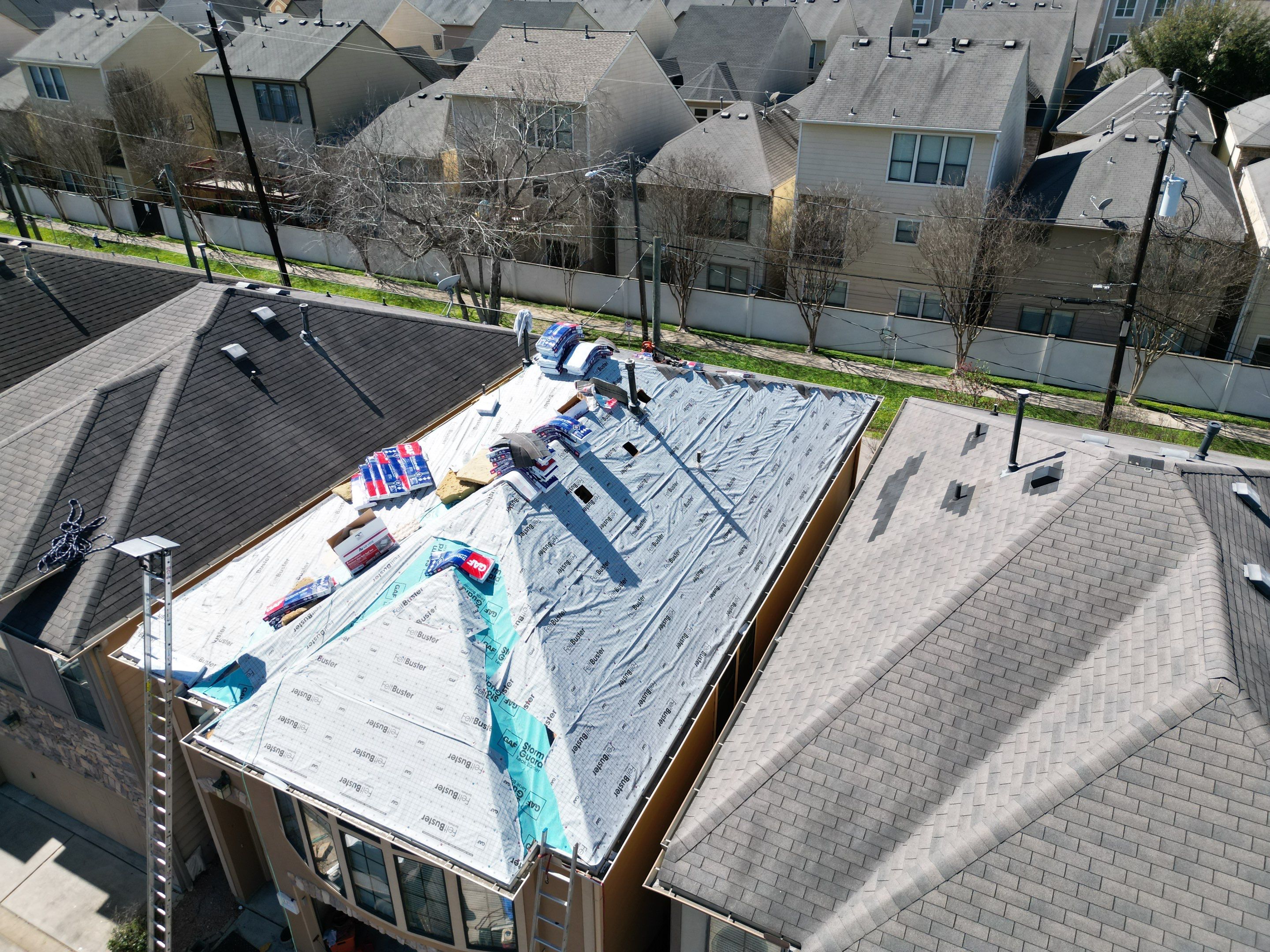 Residential Roofing Installation using GAF HDZ by V General Contractors 