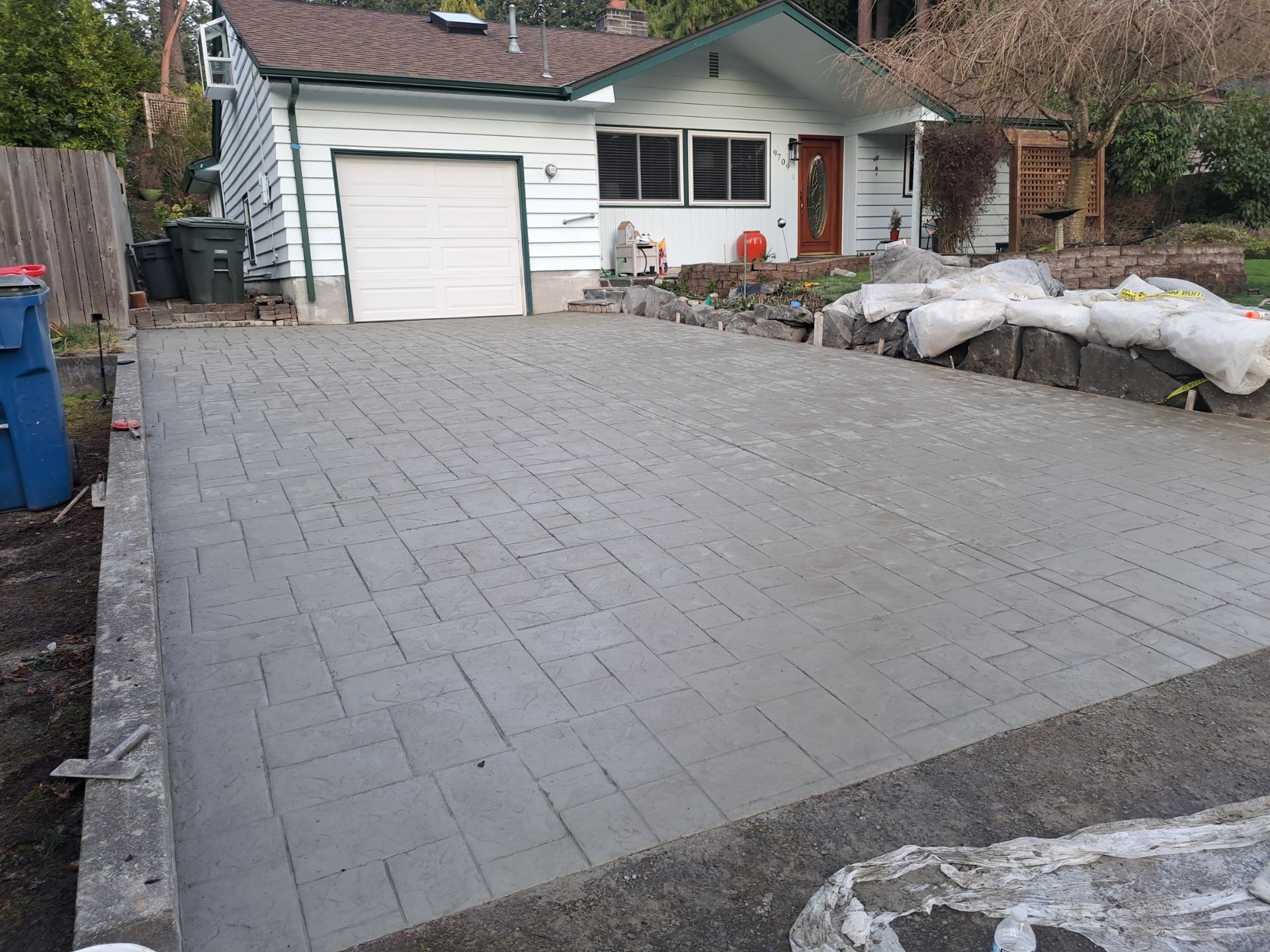 Stamped Concrete Patio and Driveway | Edmonds  by Jireh Asphalt & Concrete Inc 