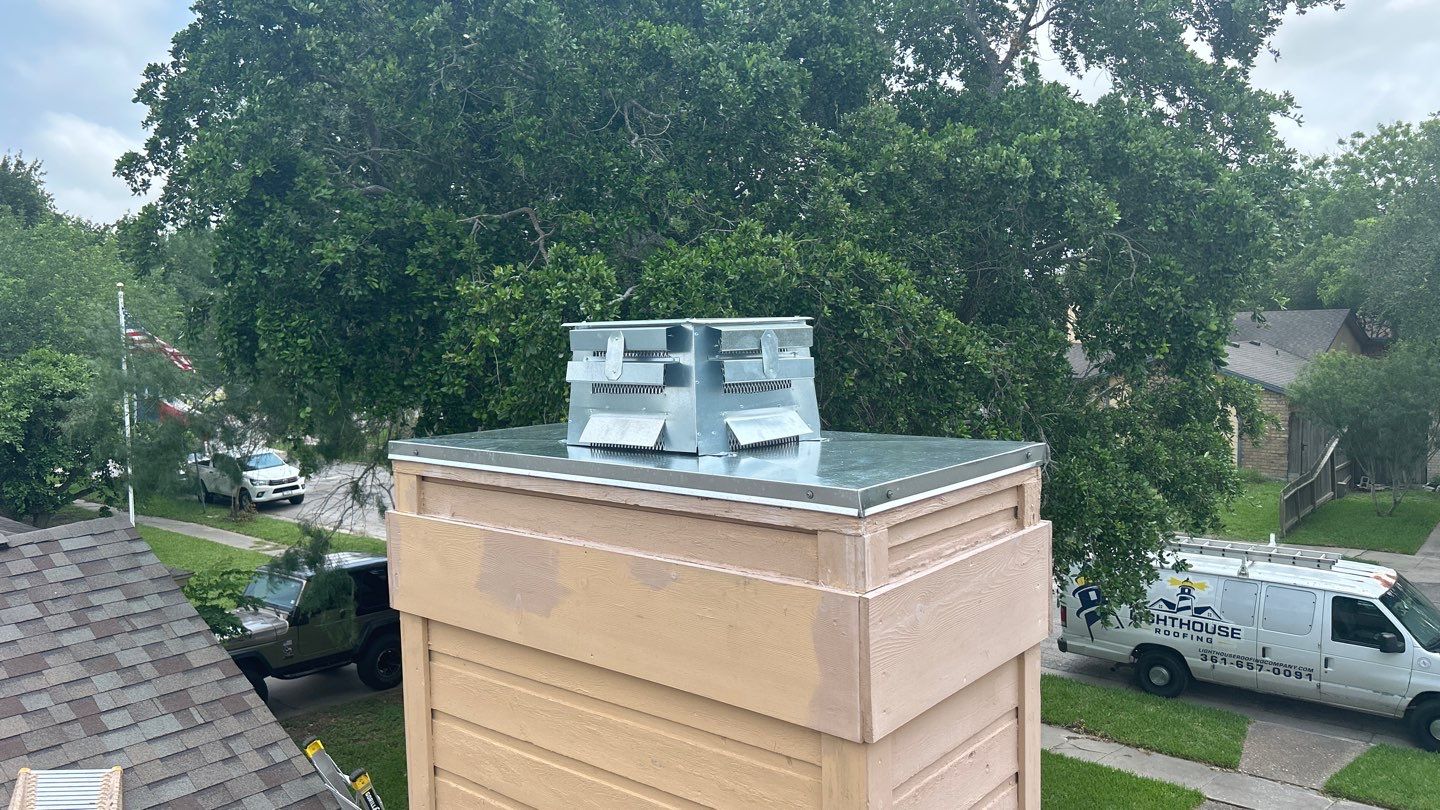 Chimney Cap & Chase Replacement using Galvanized Chimney Cap & Chase by Lighthouse Roofing