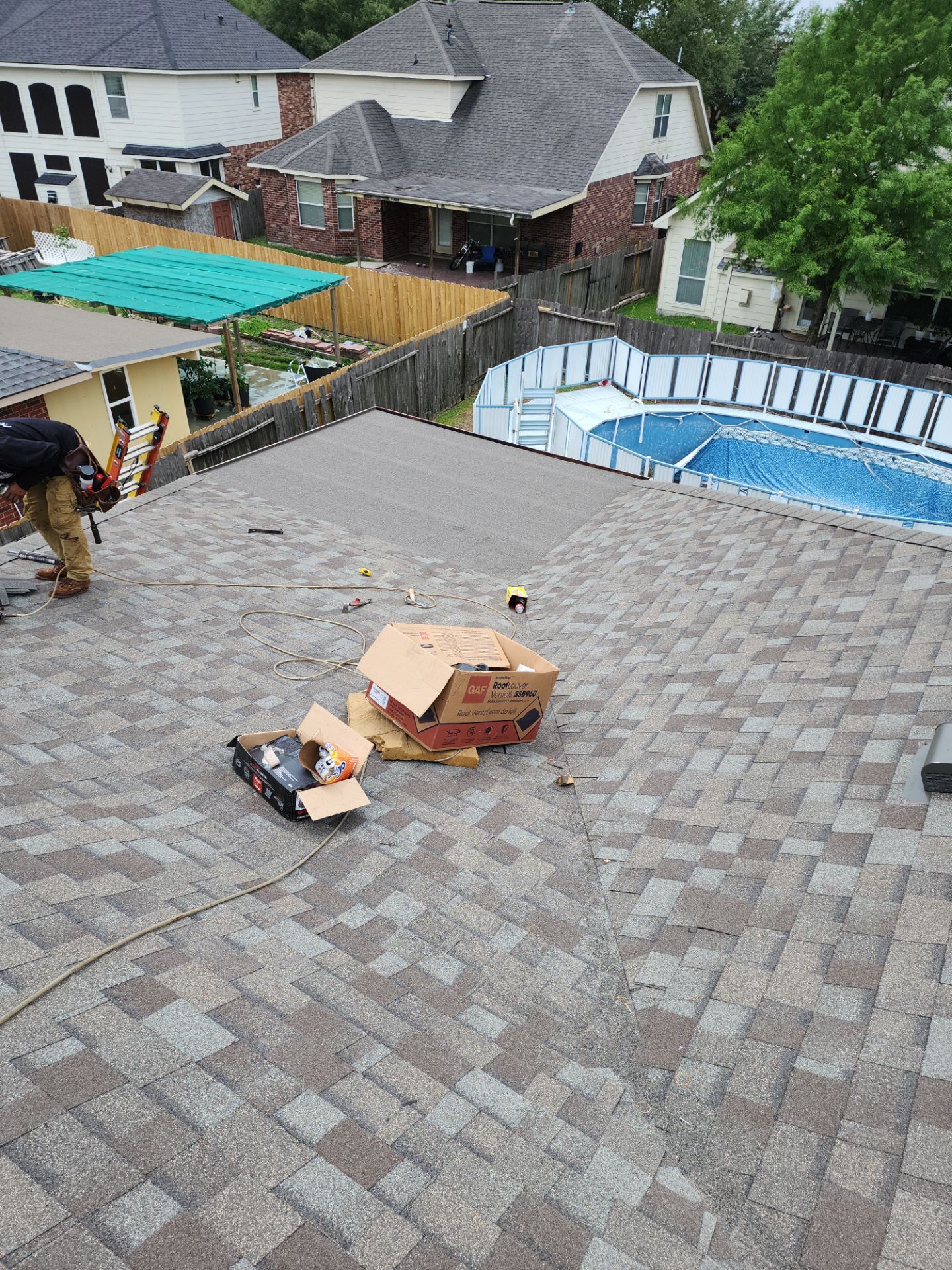 Residential Roofing Installation using Owen's Corning Duration (Lifetime) Shingles by Roof Repair Company
