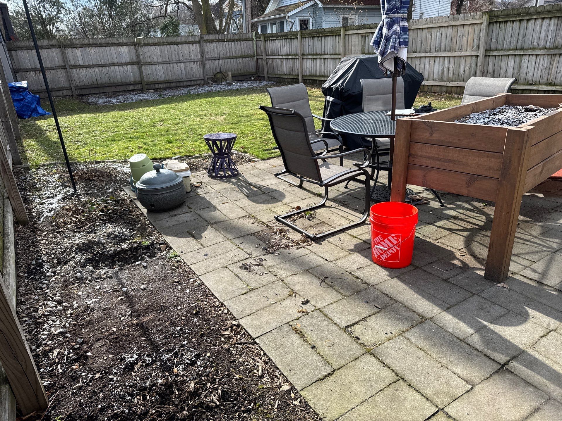 Oxford slate stamped patio and walkway  by NG Masonry & Construction LLC