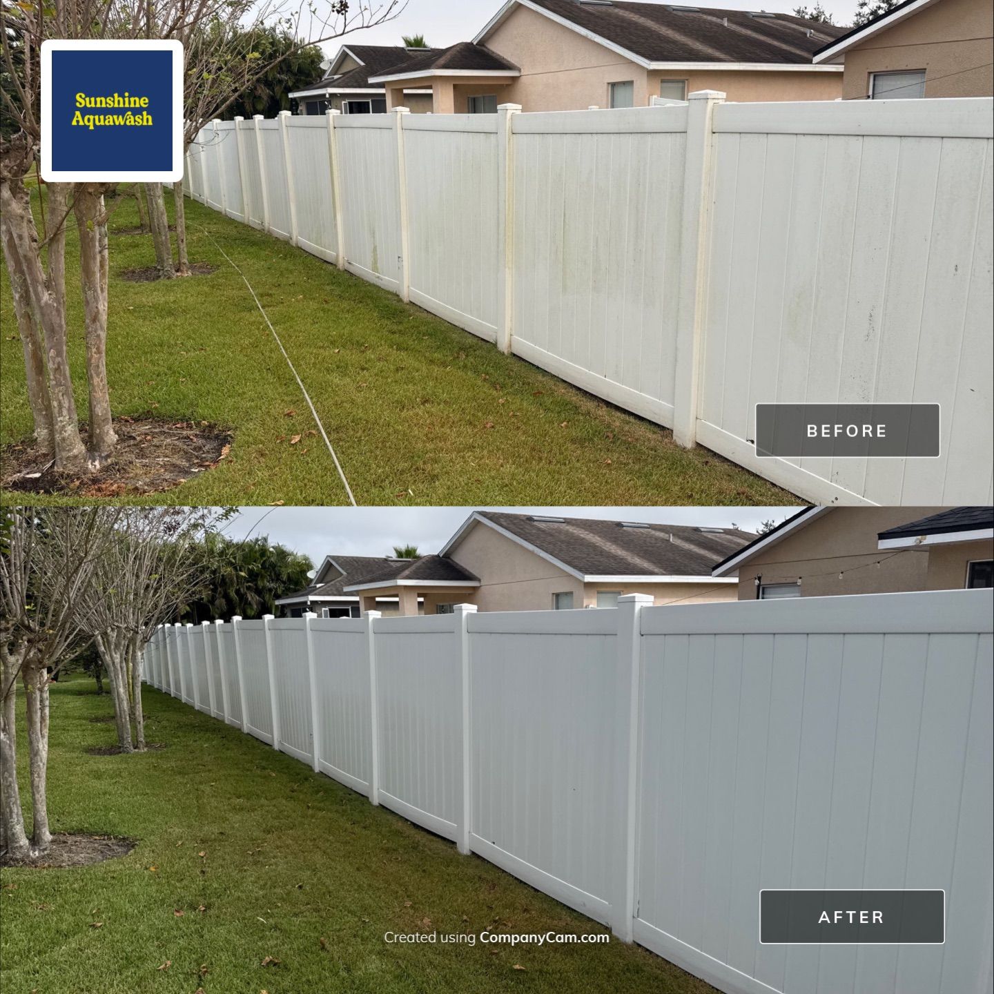 Vinyl Fence Cleaning, Driveway & Sidewalk Cleaning in Crystal Lakes – Palmetto, FL by Sunshine AquaWash