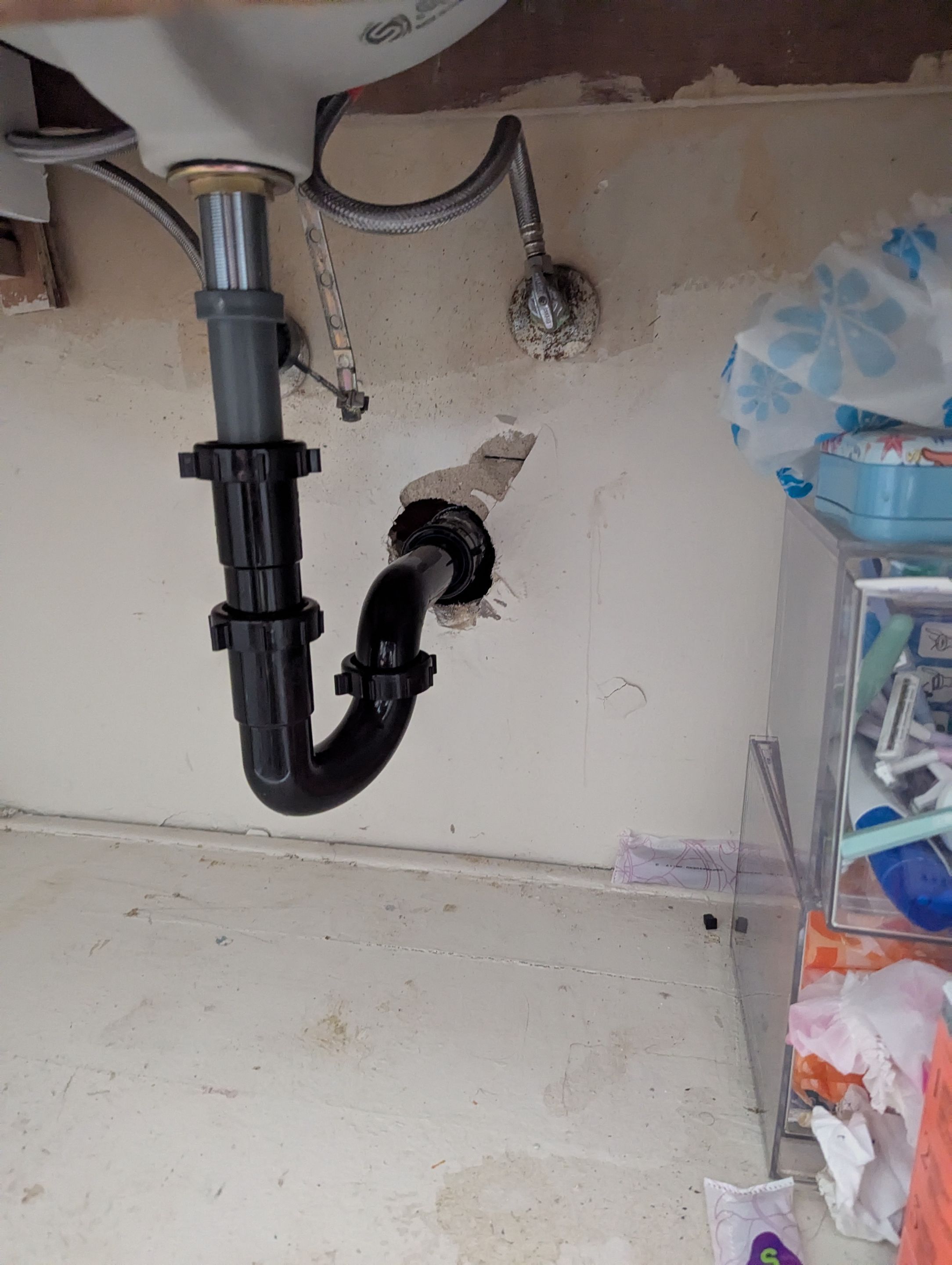 Bathroom sink drain line stoppage and leak by Professional Plumbing Inc 