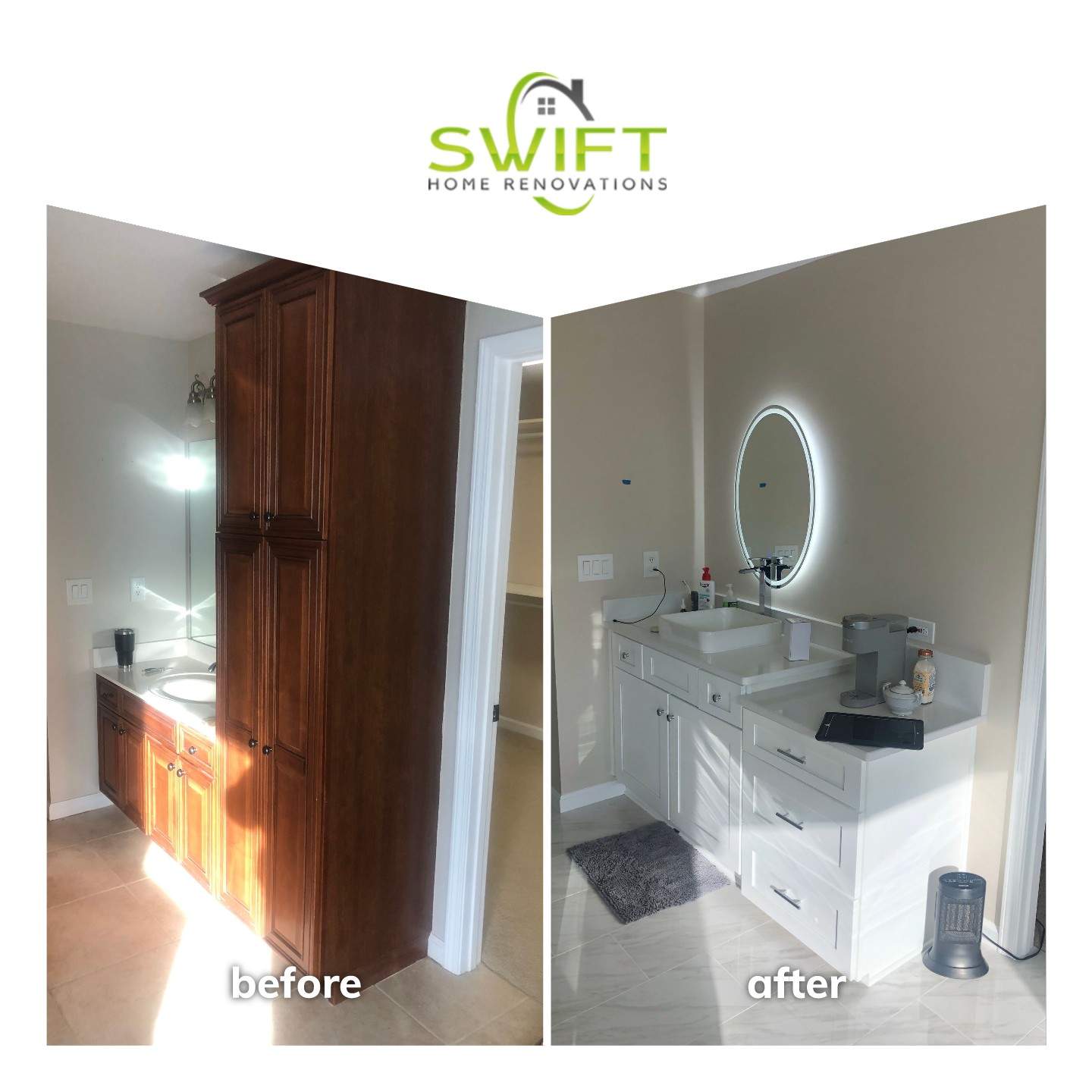 Modern Bathroom Remodel With Freestanding Tub In Marietta by Swift Home Renovations