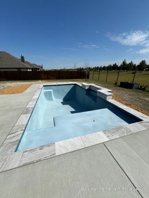 Modern Geometric Pool with Expansive Deck