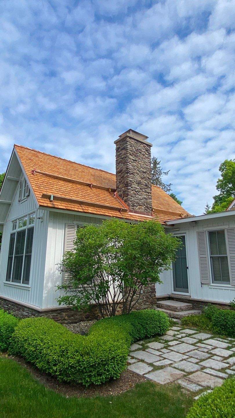 Cedar Shake Roof Replacement with Half Round Gutter Installation by Custom Installations