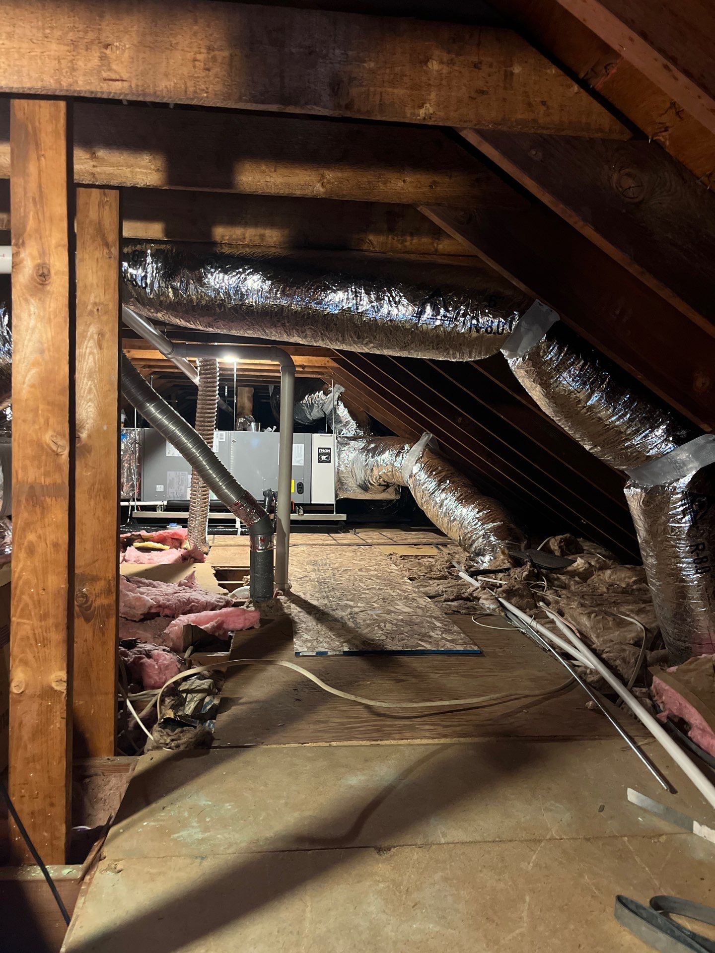 Bryant Central Heat Pump and Attic Air Handler Installation in Portsmouth by Ocean State Air Solutions