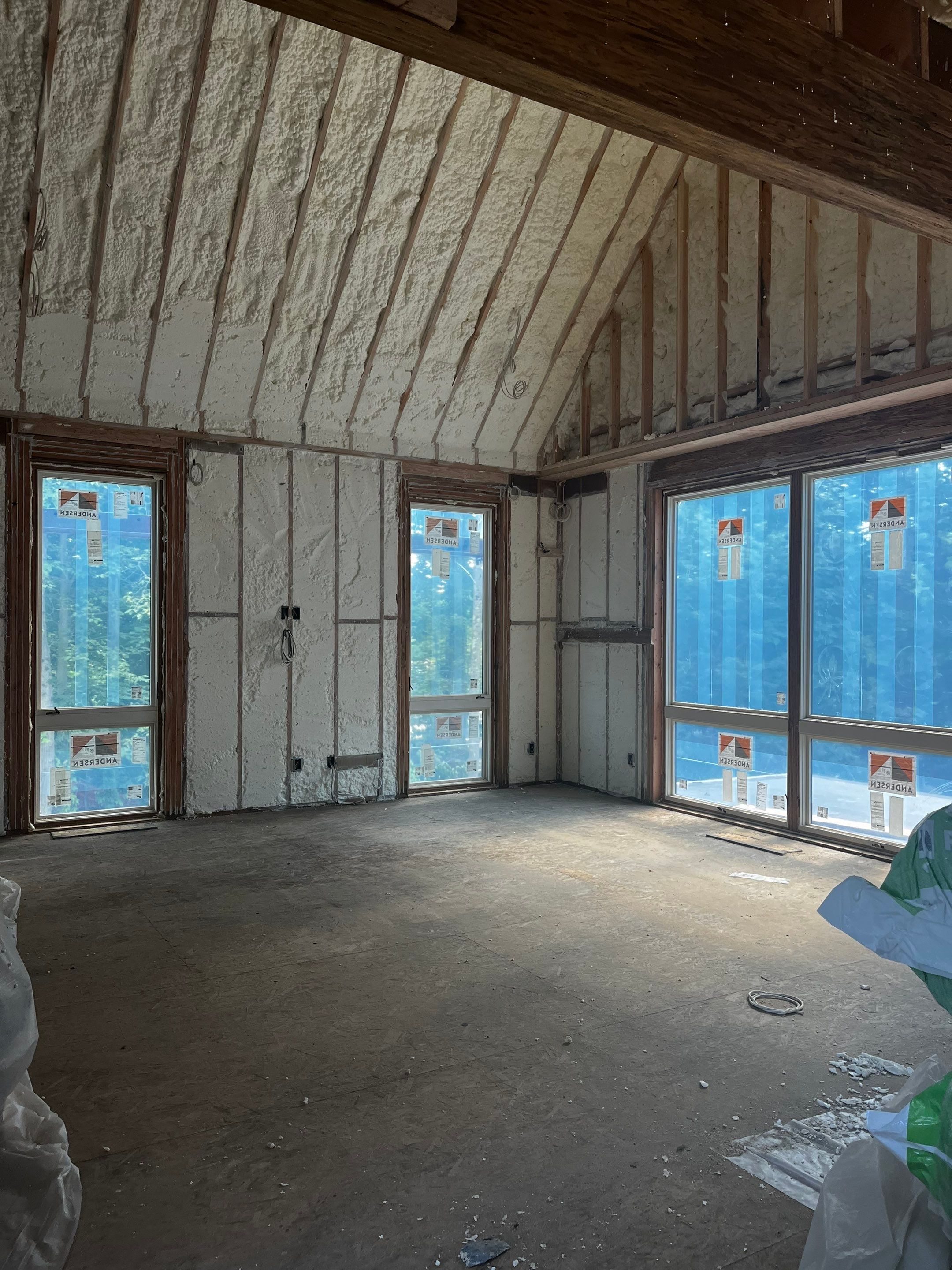 New Home Construction using open cell spray foam by NYS Foam & Energy