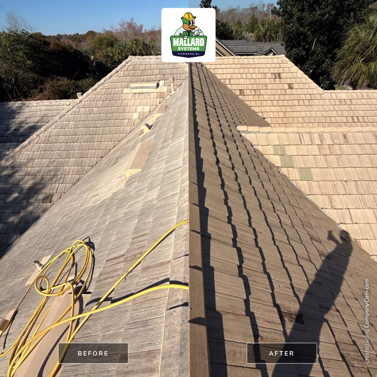Flat Tile Roof Cleaning by Mallard Systems
