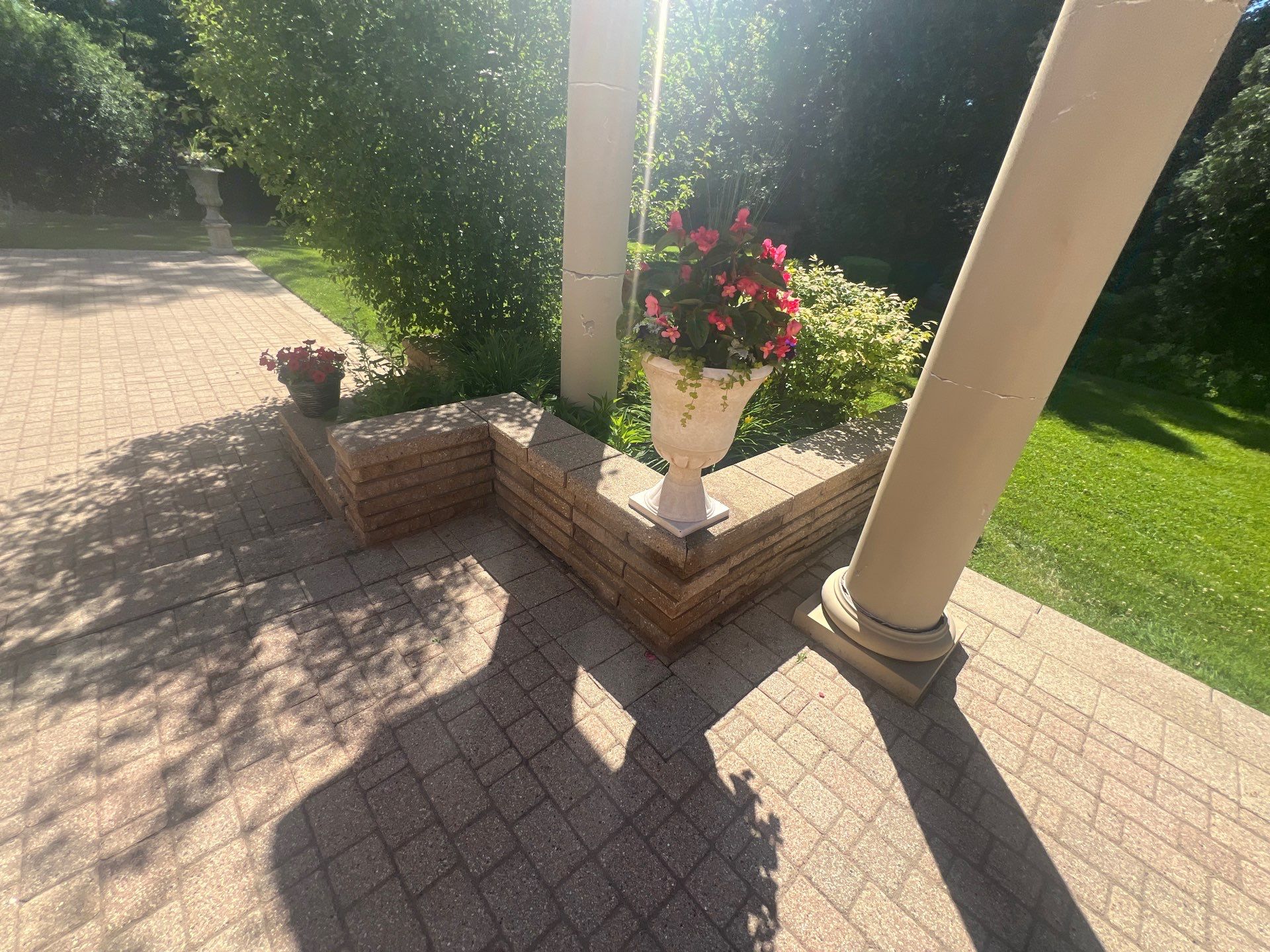 concrete cleaning using Algaecide, soft wash soap by Northern Power Washing LLC.