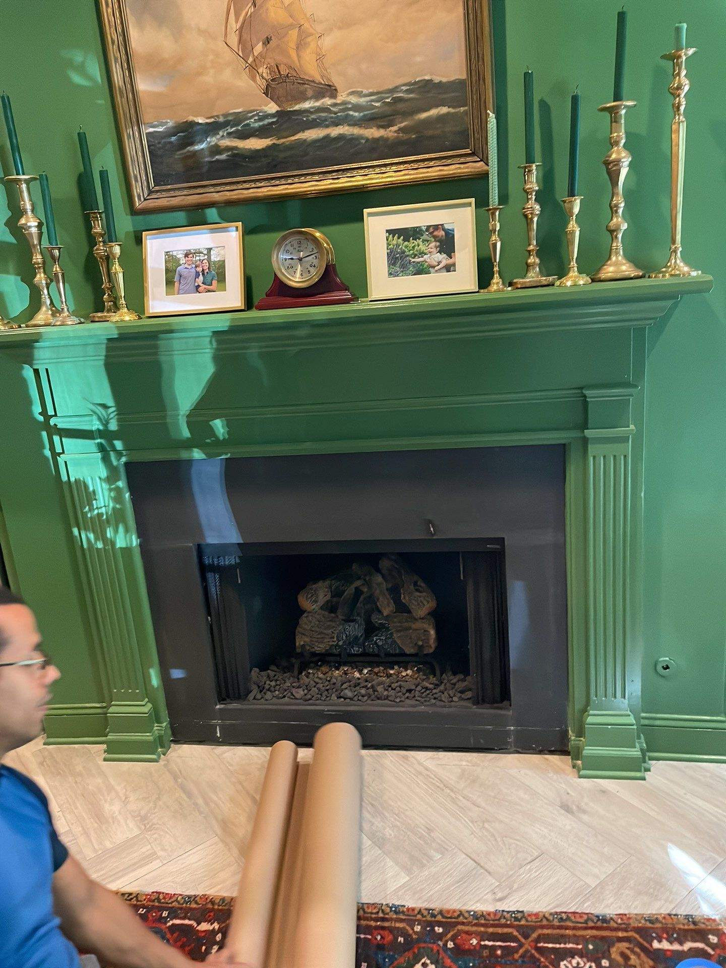 Fireplace tile upgrade by Footprints Bath and Tile of East Atlanta