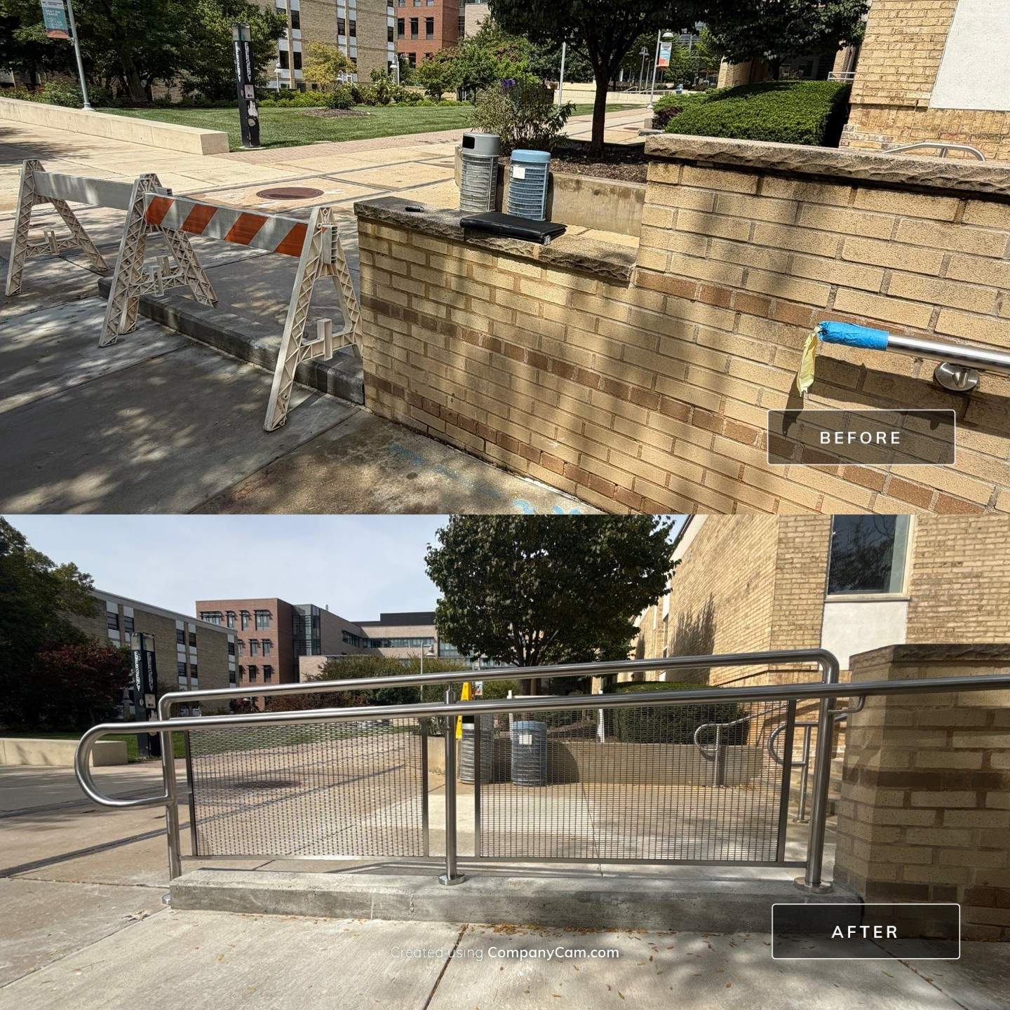Stainless Steel Guardrail and Mesh Panel Installation in Rockville by Capitol Iron Works