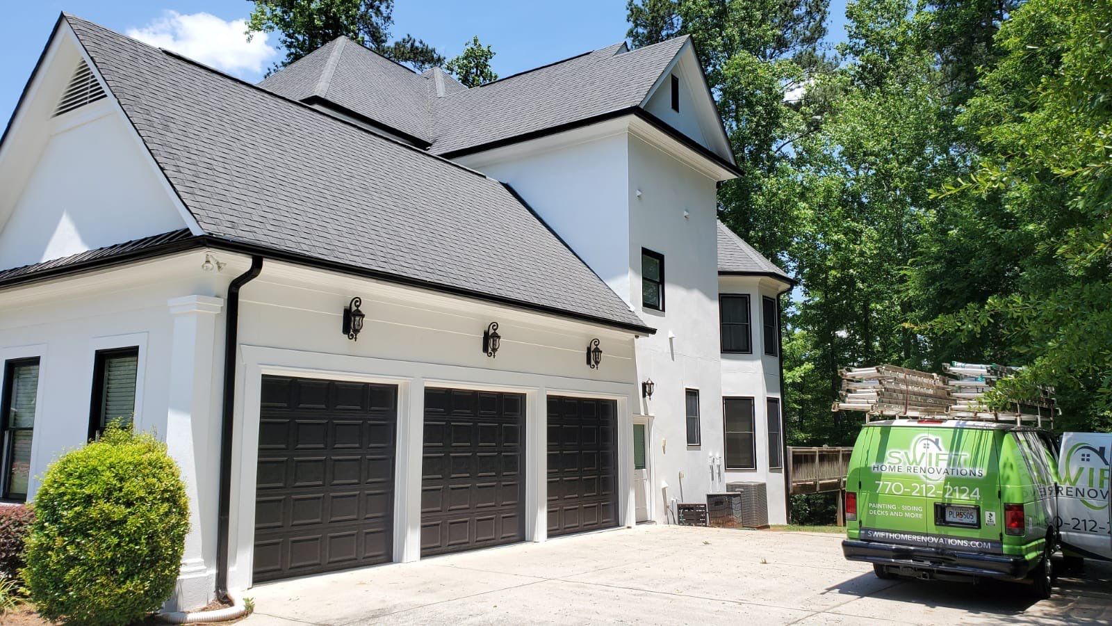 Full Exterior Stucco Painting and Trim Update in Atlanta by Swift Home Renovations