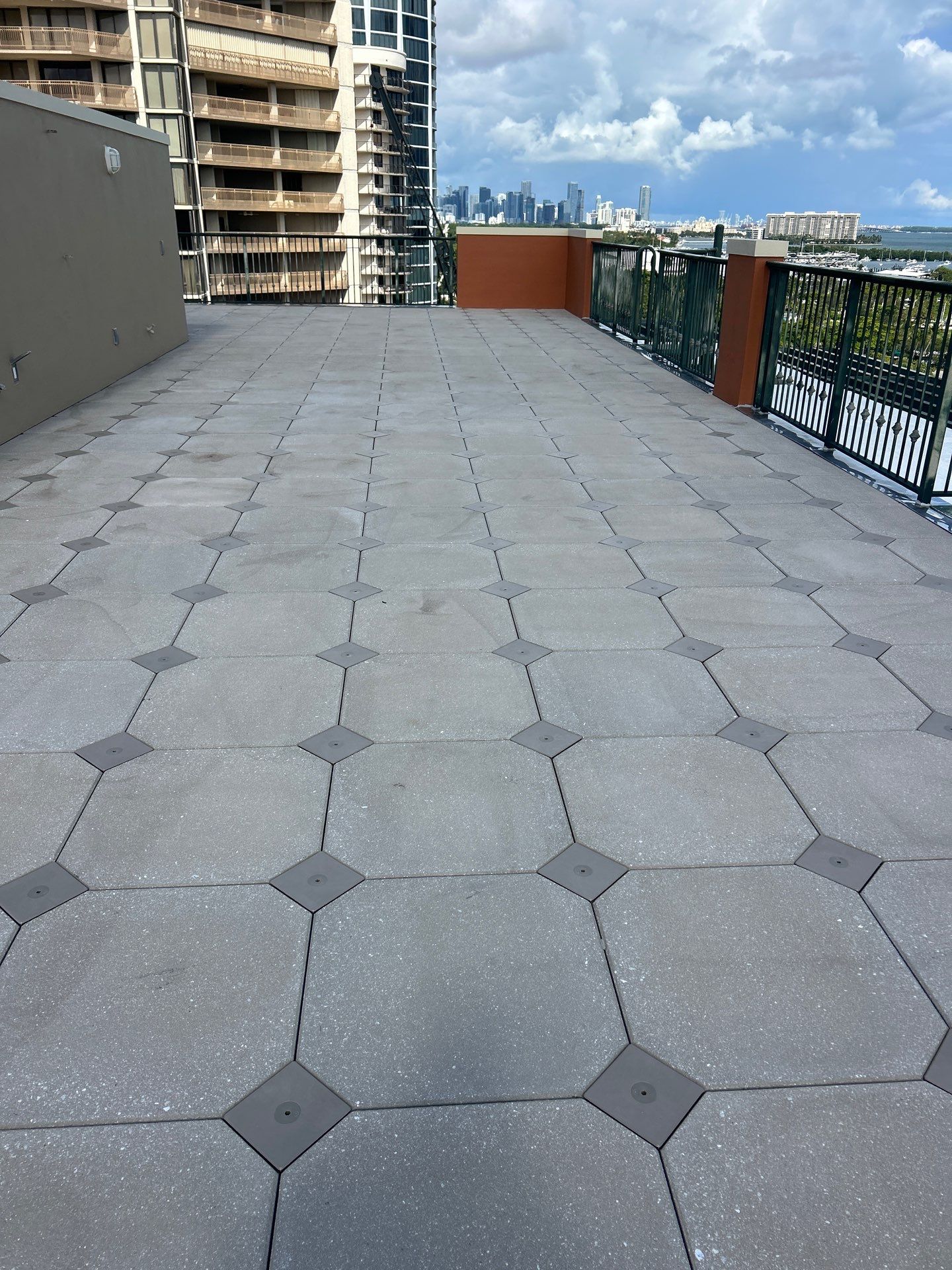 Commercial Rooftop Terrace Waterproofing and Concrete Paver Installation in Miami by AJF ROOFING INC