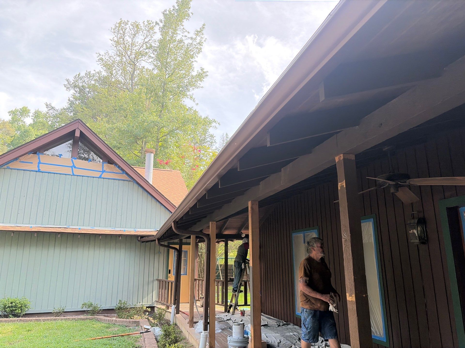 Careful Stain Work & Fresh Color on Unique Property Tyler, TX by Quality Coats Painting