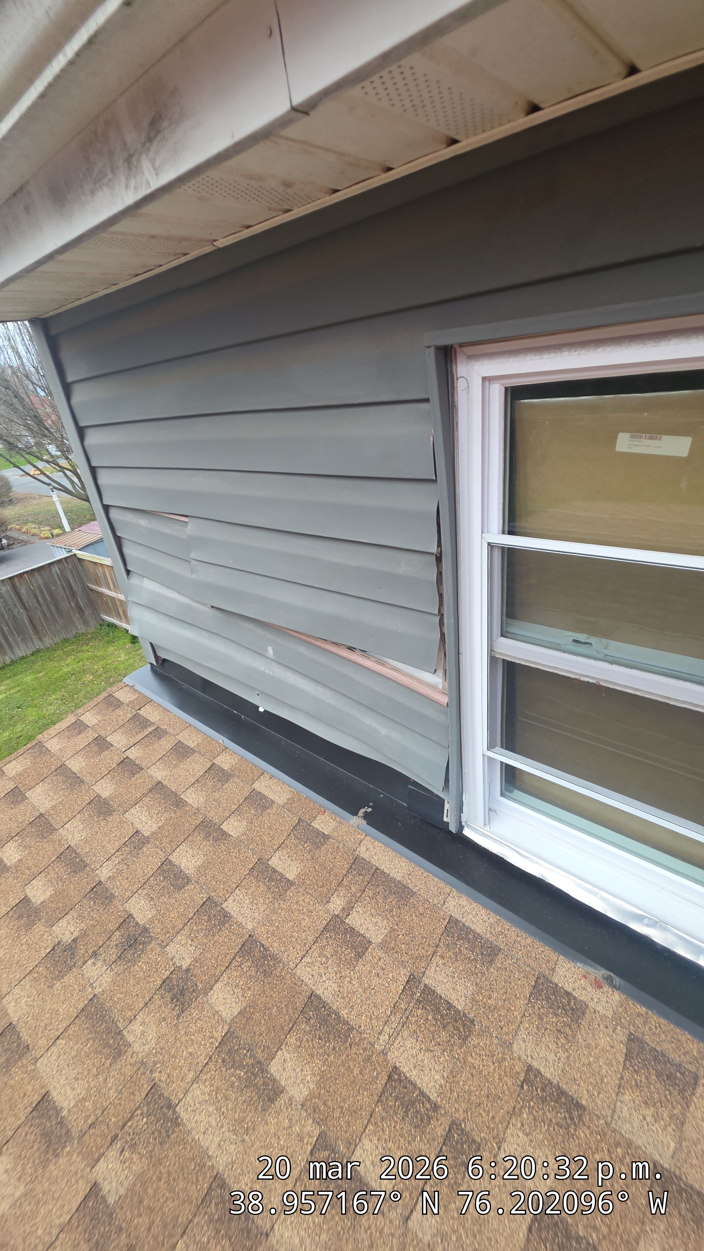 Siding damage inspection by ZA&MY SERVICES LLC