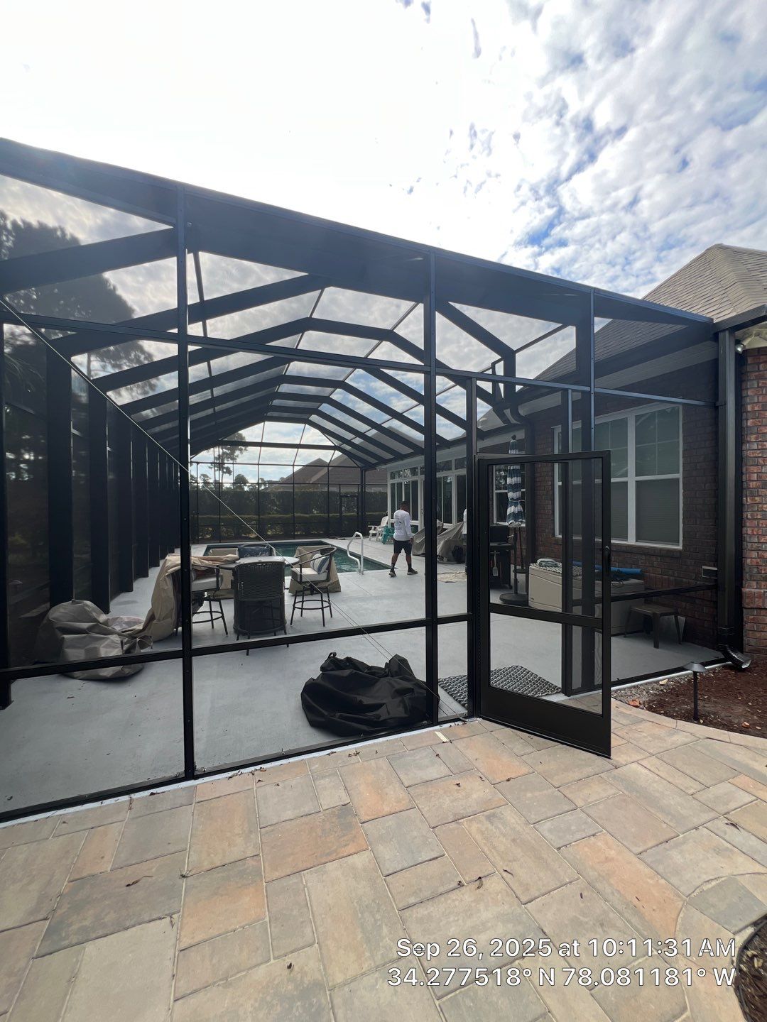 Pool Enclosure and Outdoor Living Space Storm Damage Repair in Leland, NC by RGR Construction and Roofing, LLC