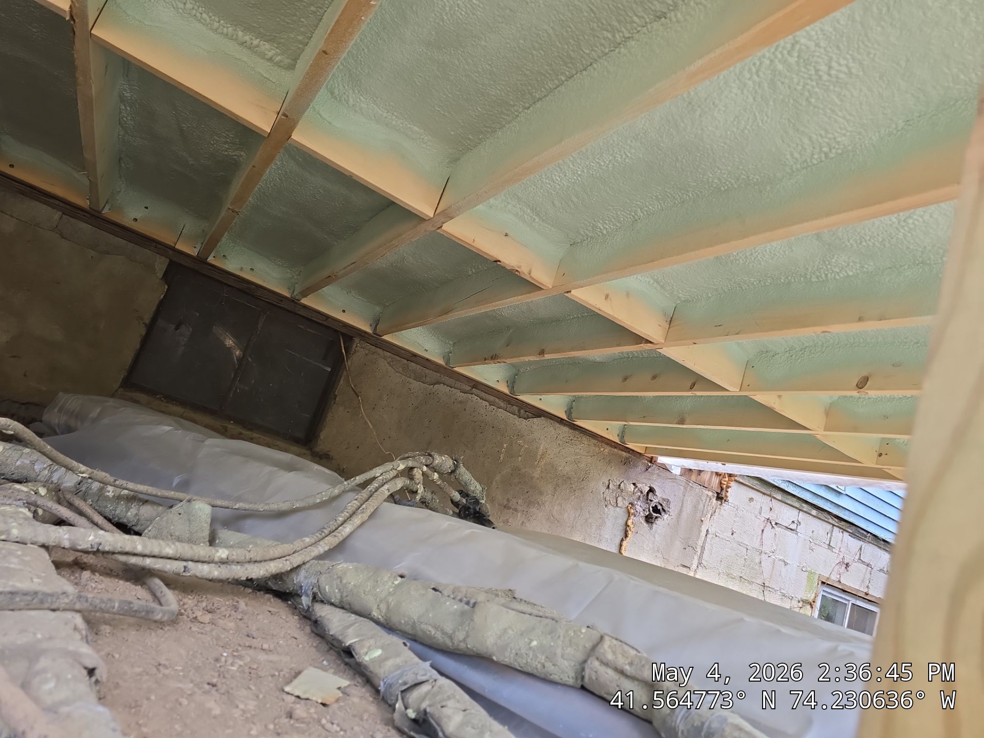 Exterior Walls using Closed Cell Spray Foam by NYS Foam & Energy