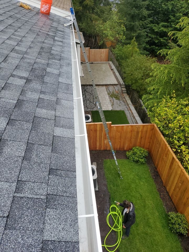 Dowspout cleaning using Moderate Pressure by Willamette Outdoor Wash LLC