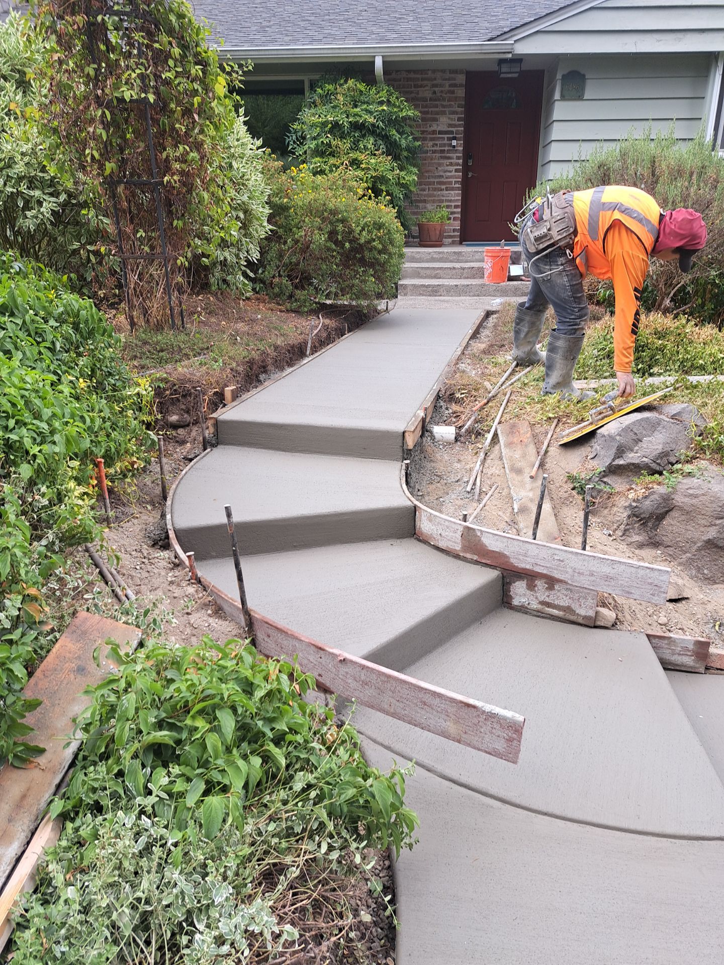 Front Driveway & Stairs Concrete Renovation | Kenmore  by Jireh Asphalt & Concrete Inc 