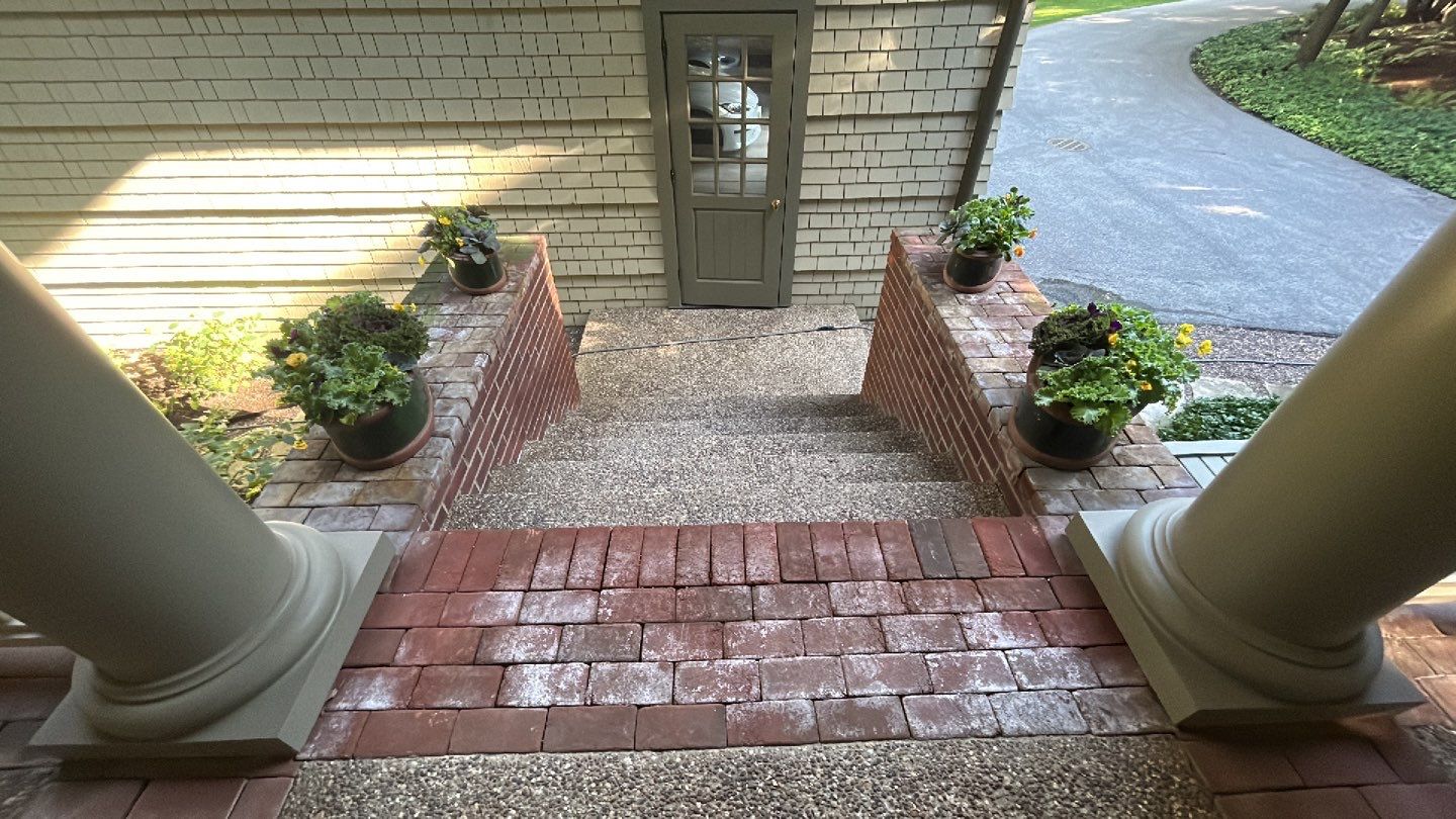 natural stone using Algaecide, soft wash soap by Northern Power Washing LLC.