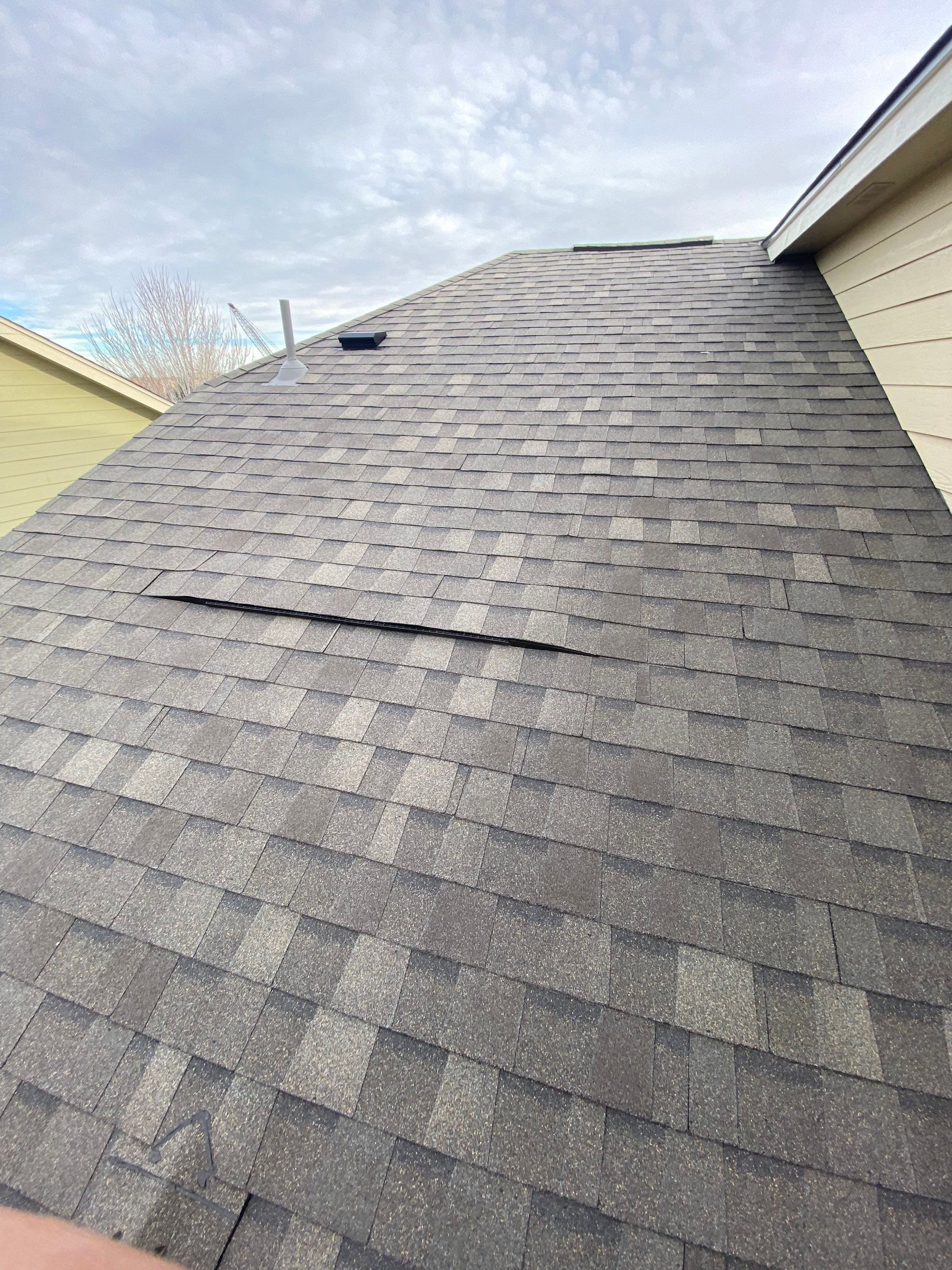 Resdiental Hail Damage Roof Replacement using Atlas Pinnacle Class 4 Impact Resistant "Weathered Wood" color by Black Belt Roofing