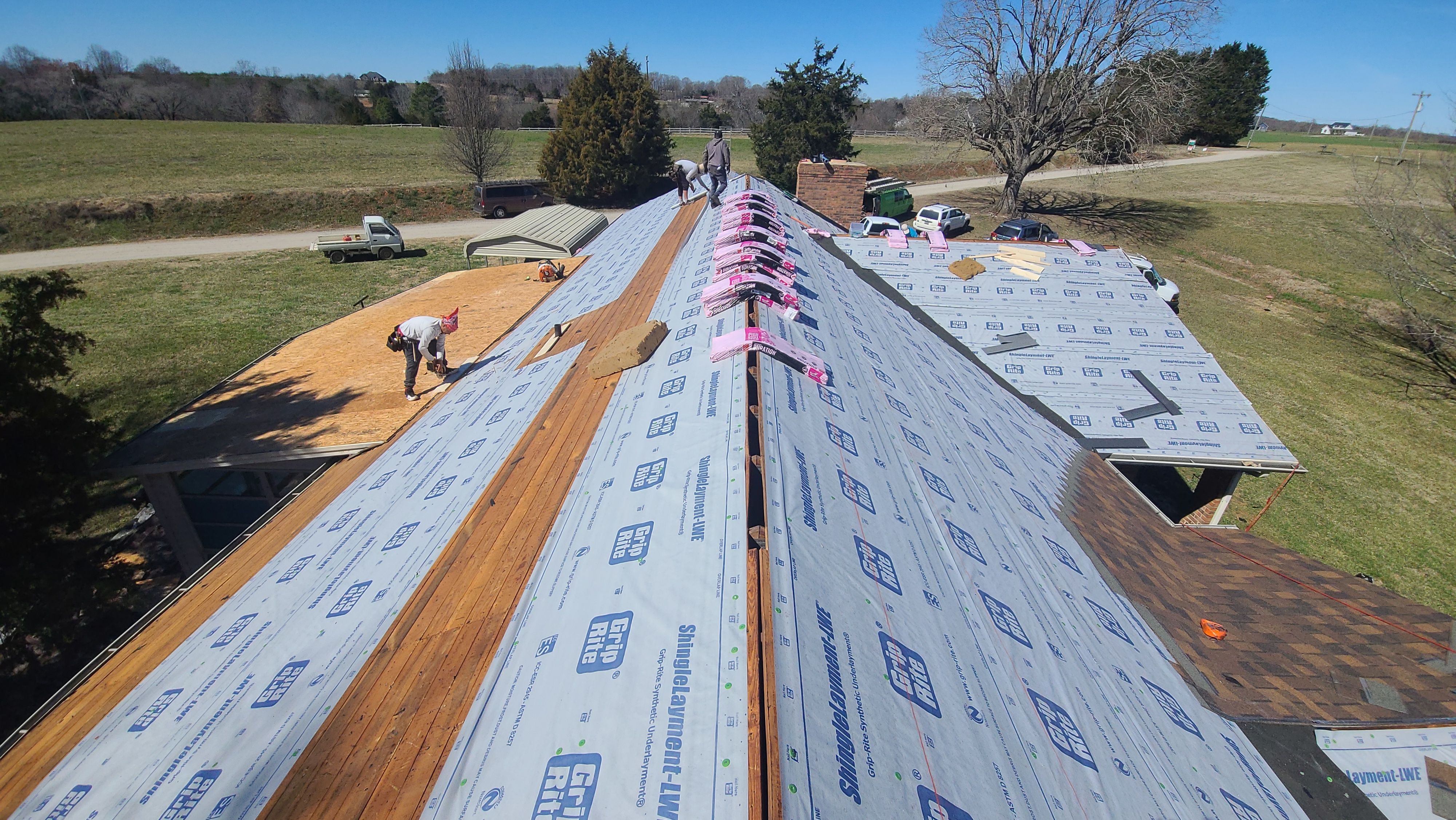 Farm roof job by BROCK BUILDERS 