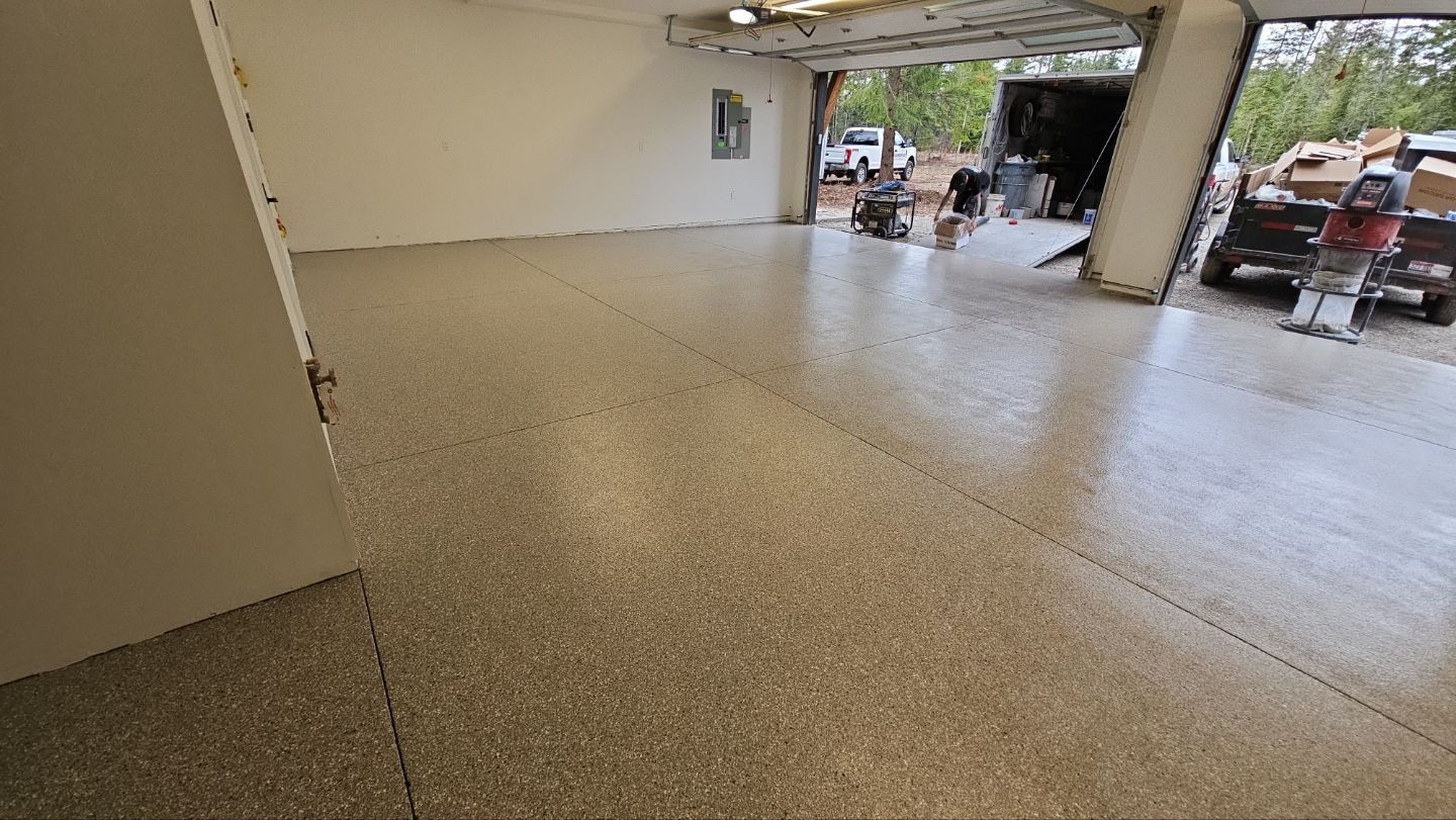 Garage Transformation using Claystone Hybrid by Croc Coatings, LLC
