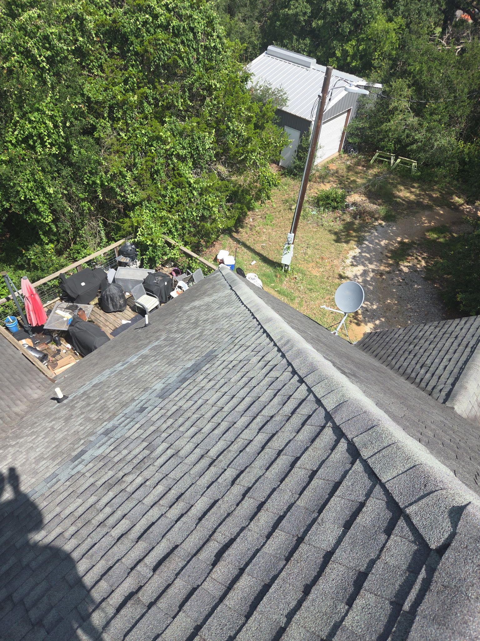 Crazy Wind Damage Repair on a Steep Roof by REPS OF TEXAS