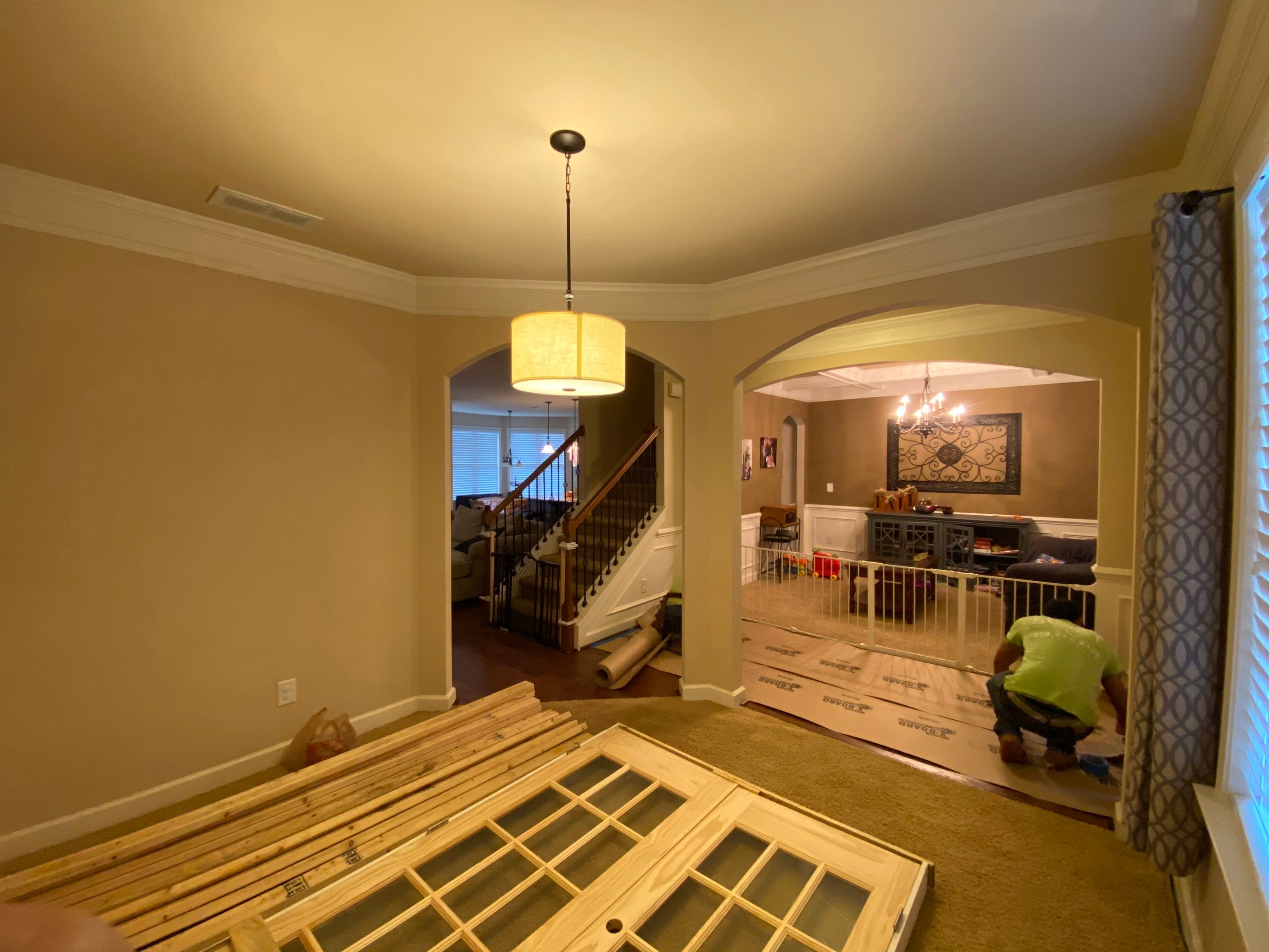Interior French Door Installation and Transom Addition in Acworth by Swift Home Renovations