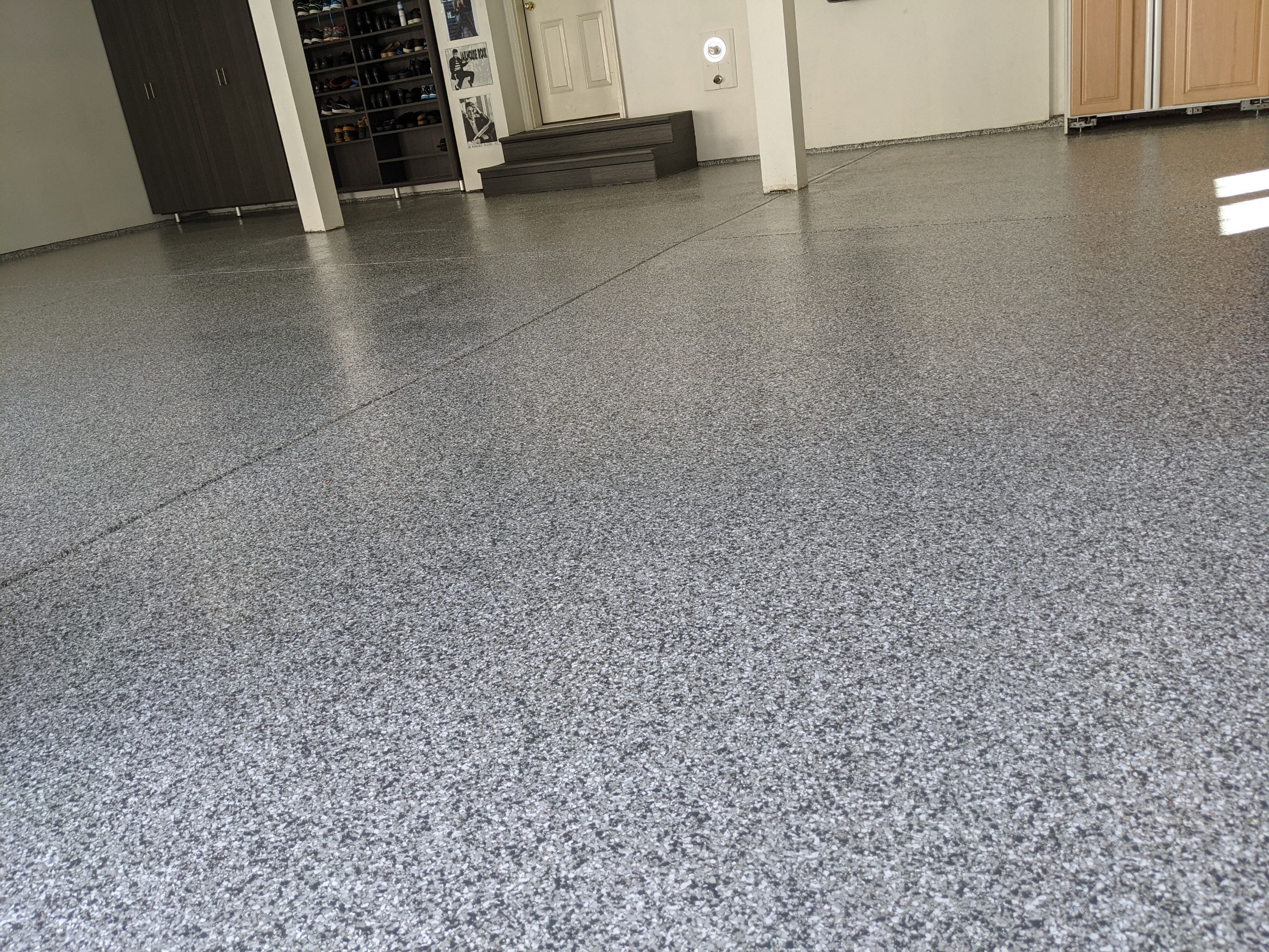 Garage Transformation using Slate Stone by Croc Coatings, LLC