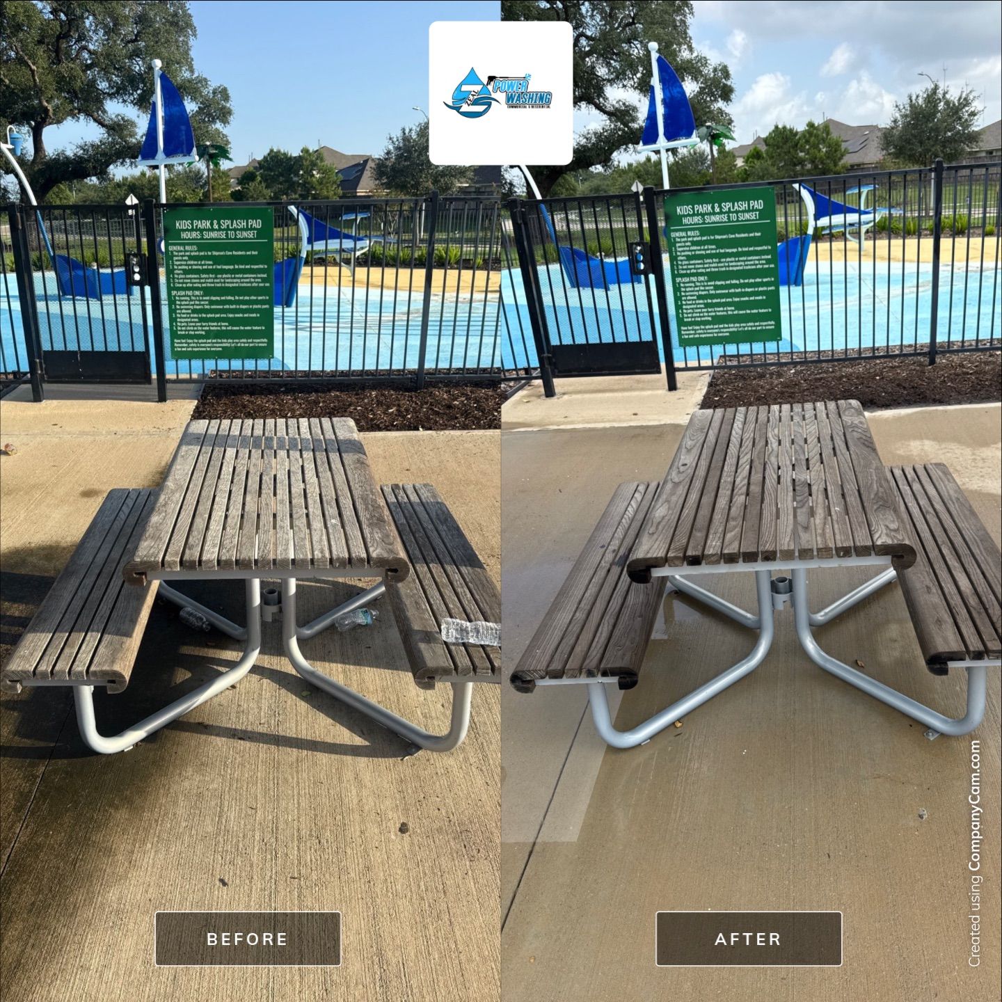 Commercial Concrete Cleaning for HOA Park by Zeal Power Washing