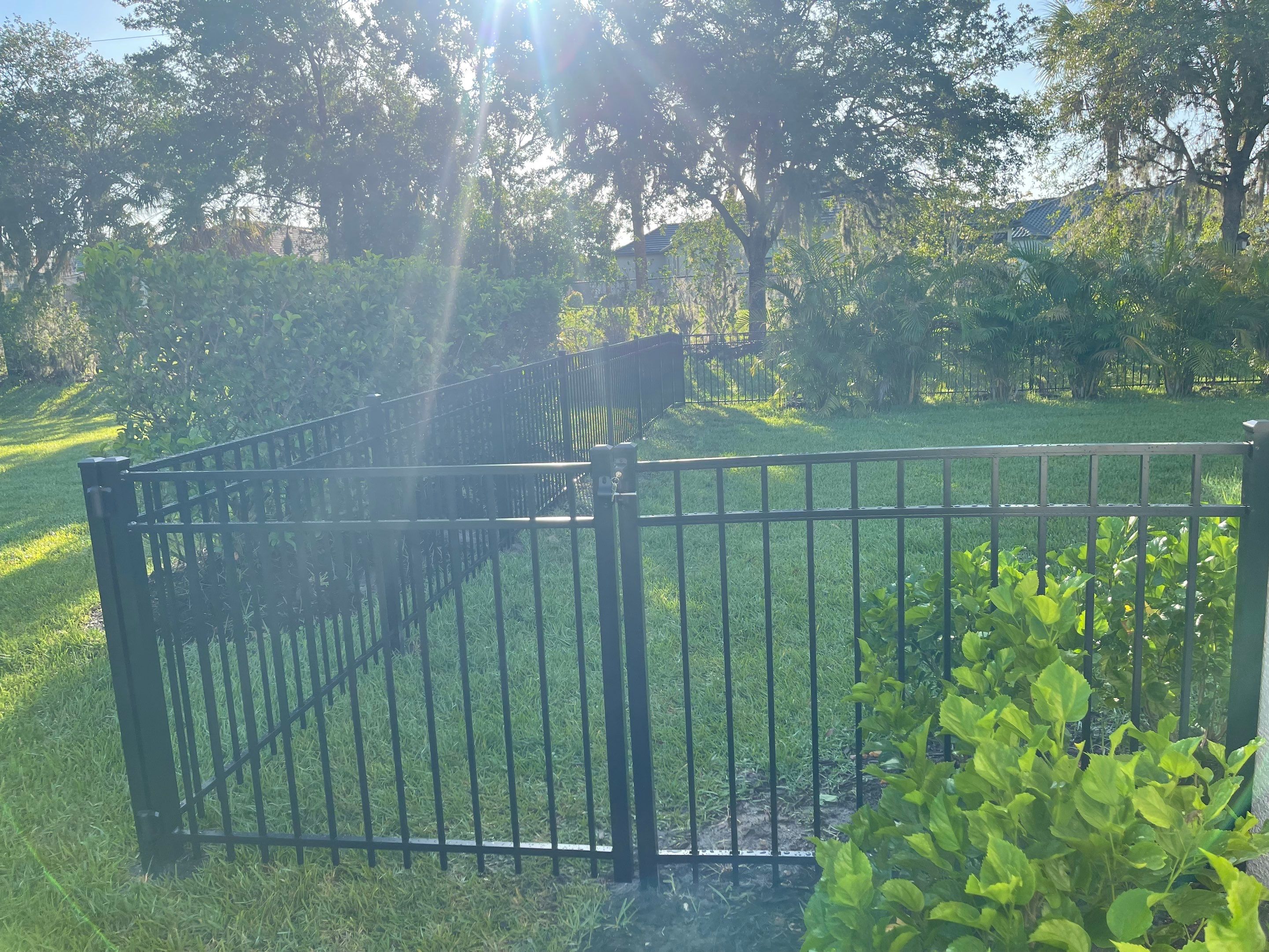 Bradenton, FL 4ft. Tall 3-Rail Black Aluminum Fence by Asap fence and gates, LLC