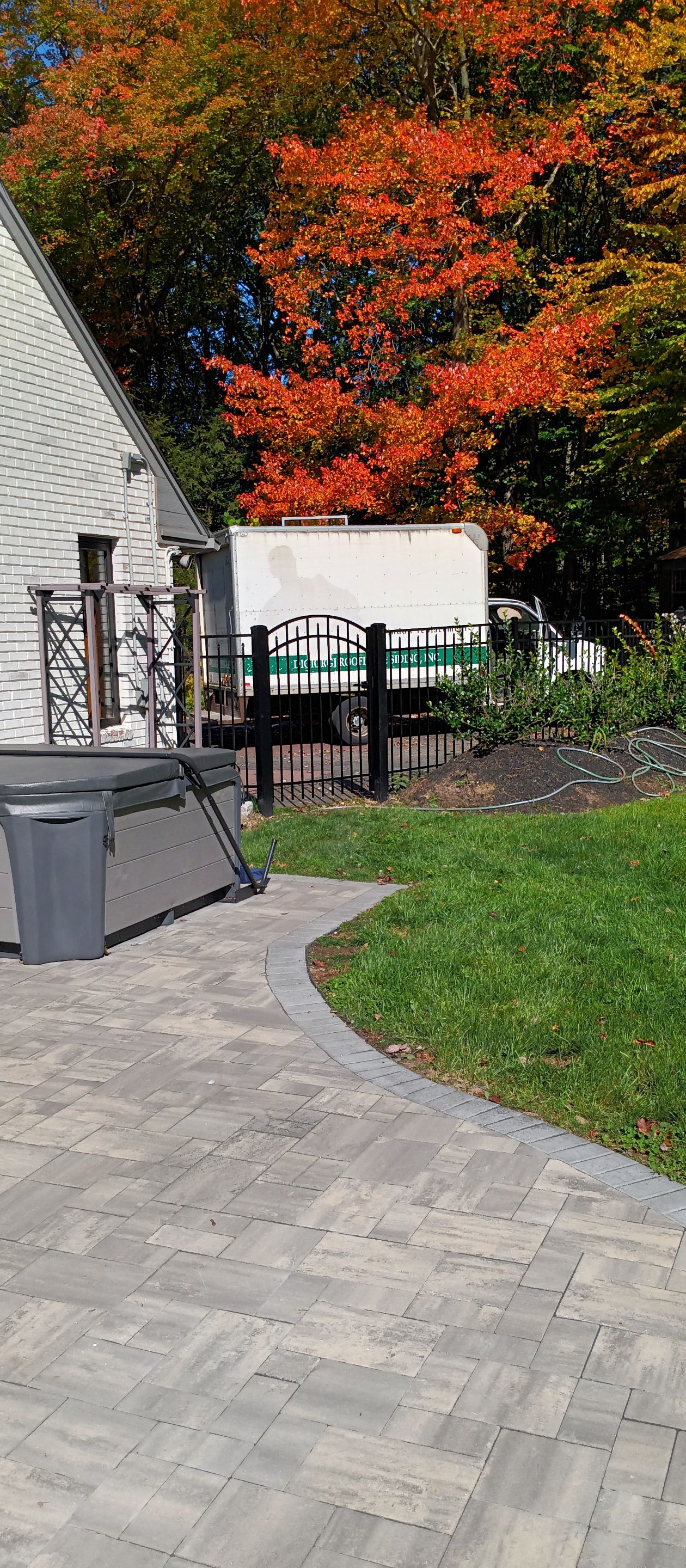 New 5' Tall Aluminum fence with matching arched gates, Black by DiGiorgi Roofing and Siding Inc