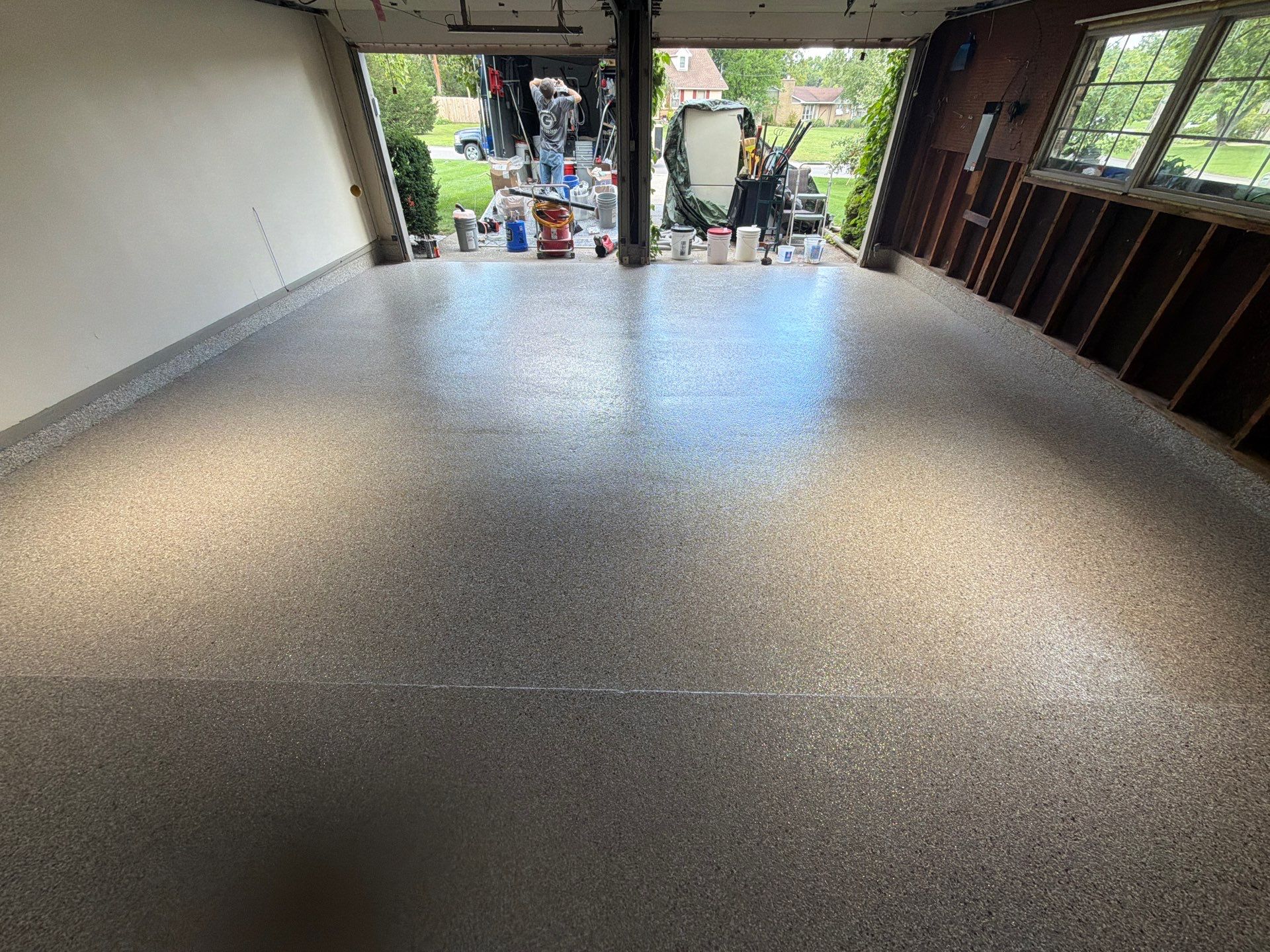 Epoxy Flake Floor installation in Grand Rapids Michigan! by Gordon Painting