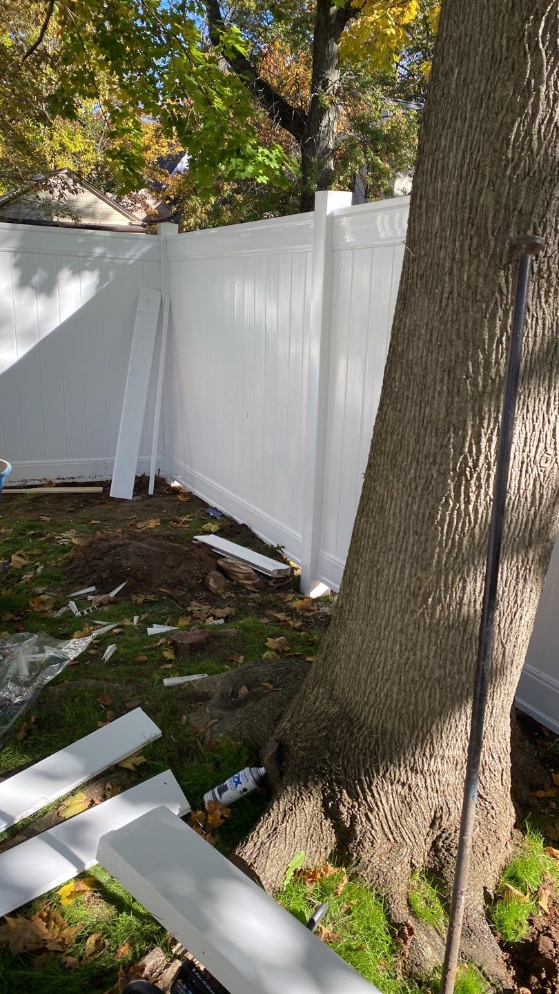 Fence Installation using Vinyl Fence  by A Plus Exterior