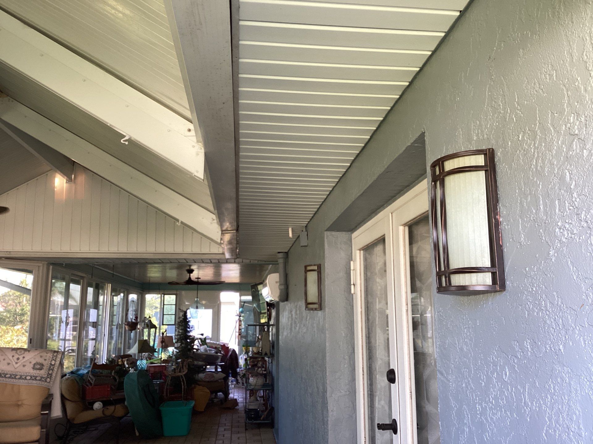 Soffit and Fascia Installation using White Vinyl Soffit in Cape Coral FL by Gutter Professors